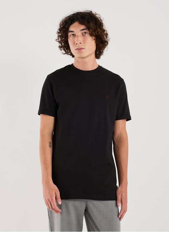 T-shirt brodé en coton Noir by LES DEUX LES DEUX T-shirt brodé en coton Noir