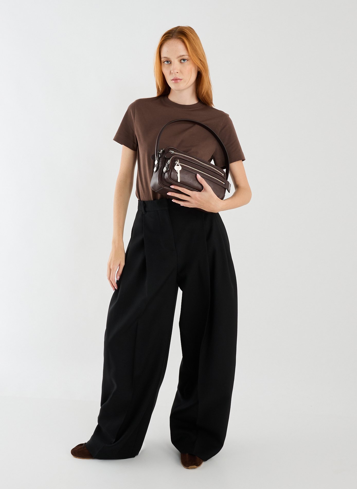 Sac à main Caméro Petit en cuir ACNE STUDIOS Marron