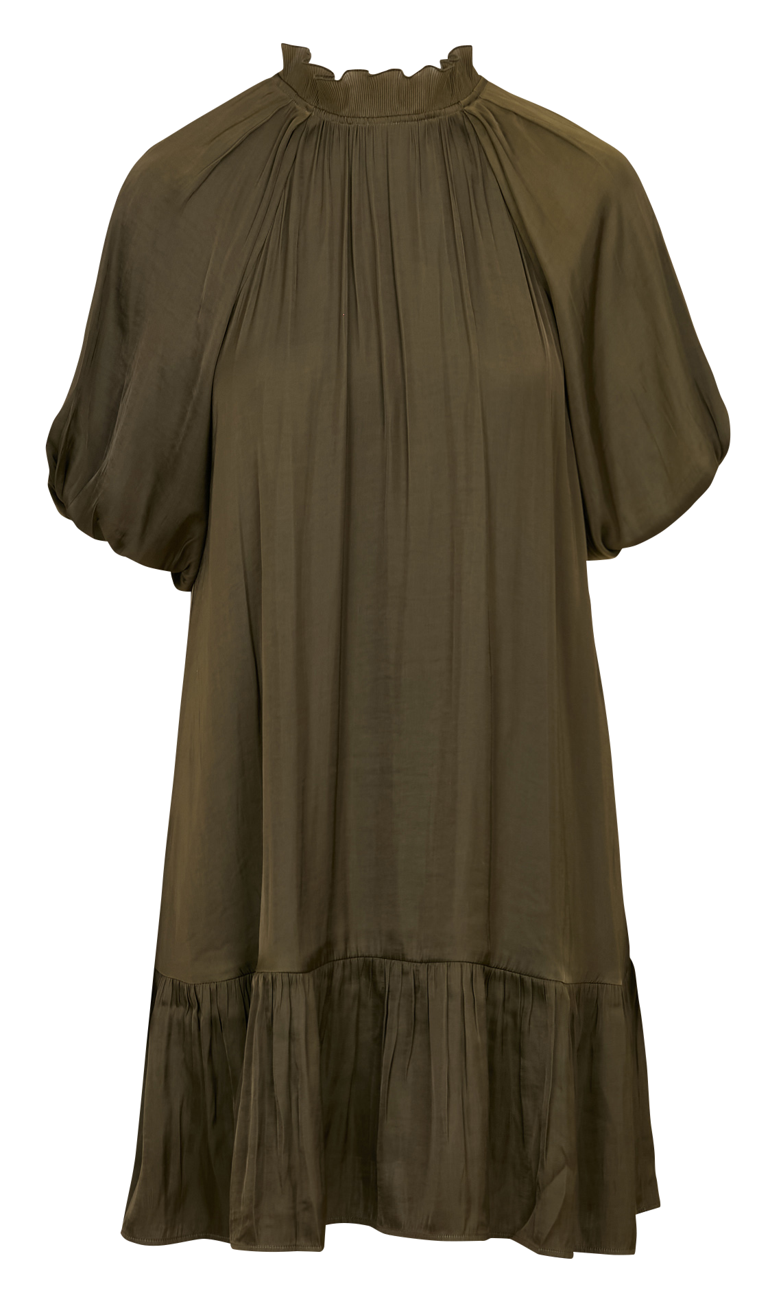 Robe courte satinée IKKS Kaki