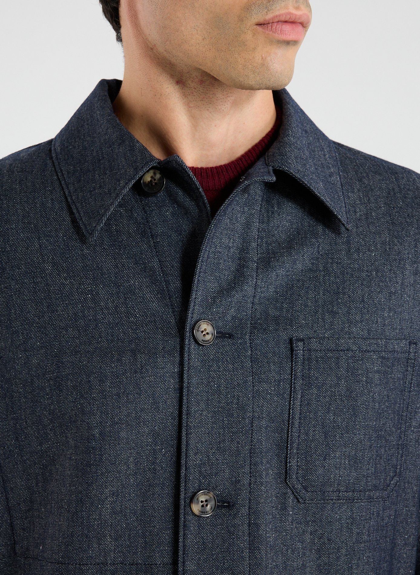 Shirt with classic collar in blended cotton and virgin wool JACOB COHEN Blue