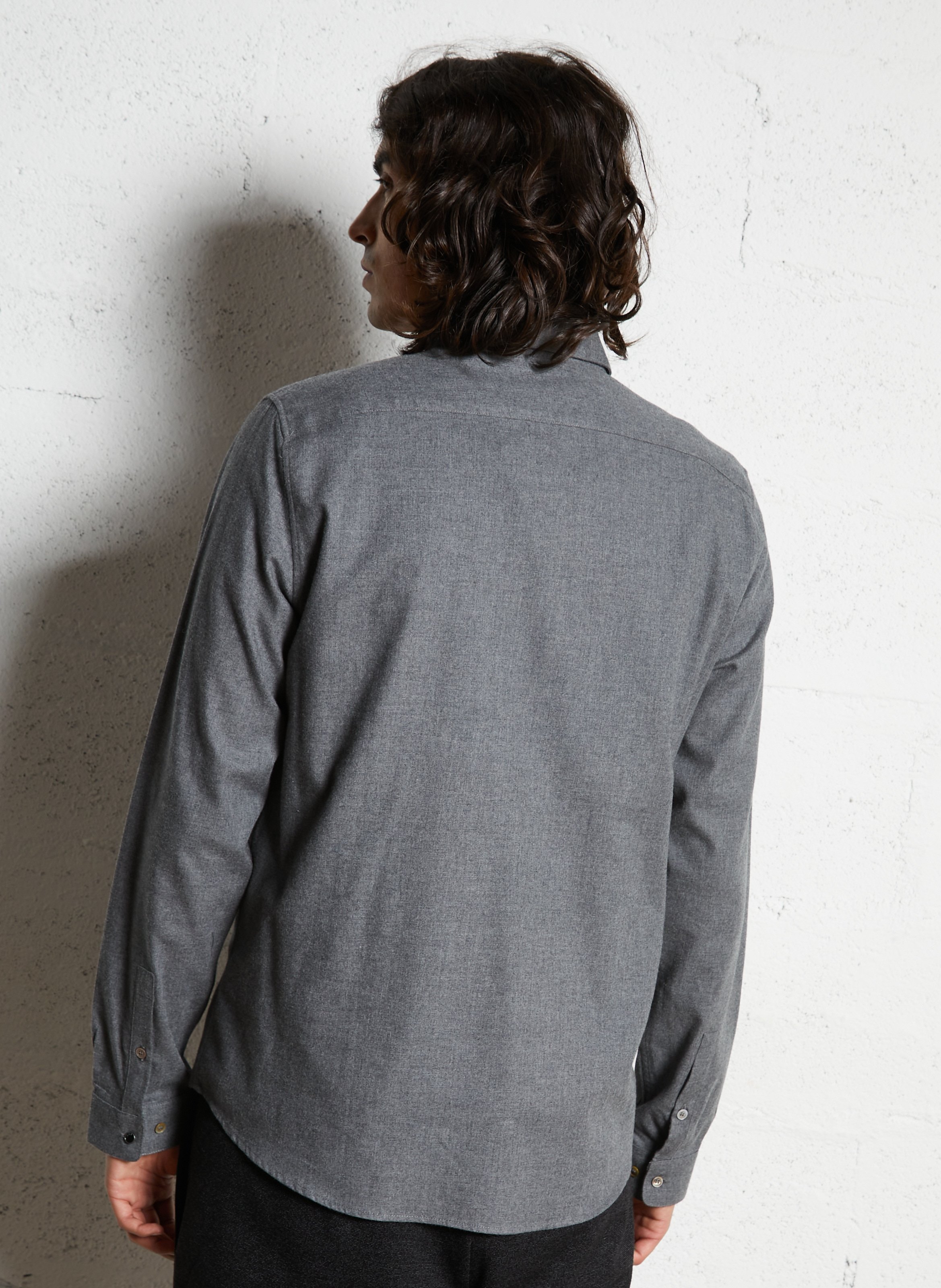 Chemise droite col droite en coton IKKS Gris