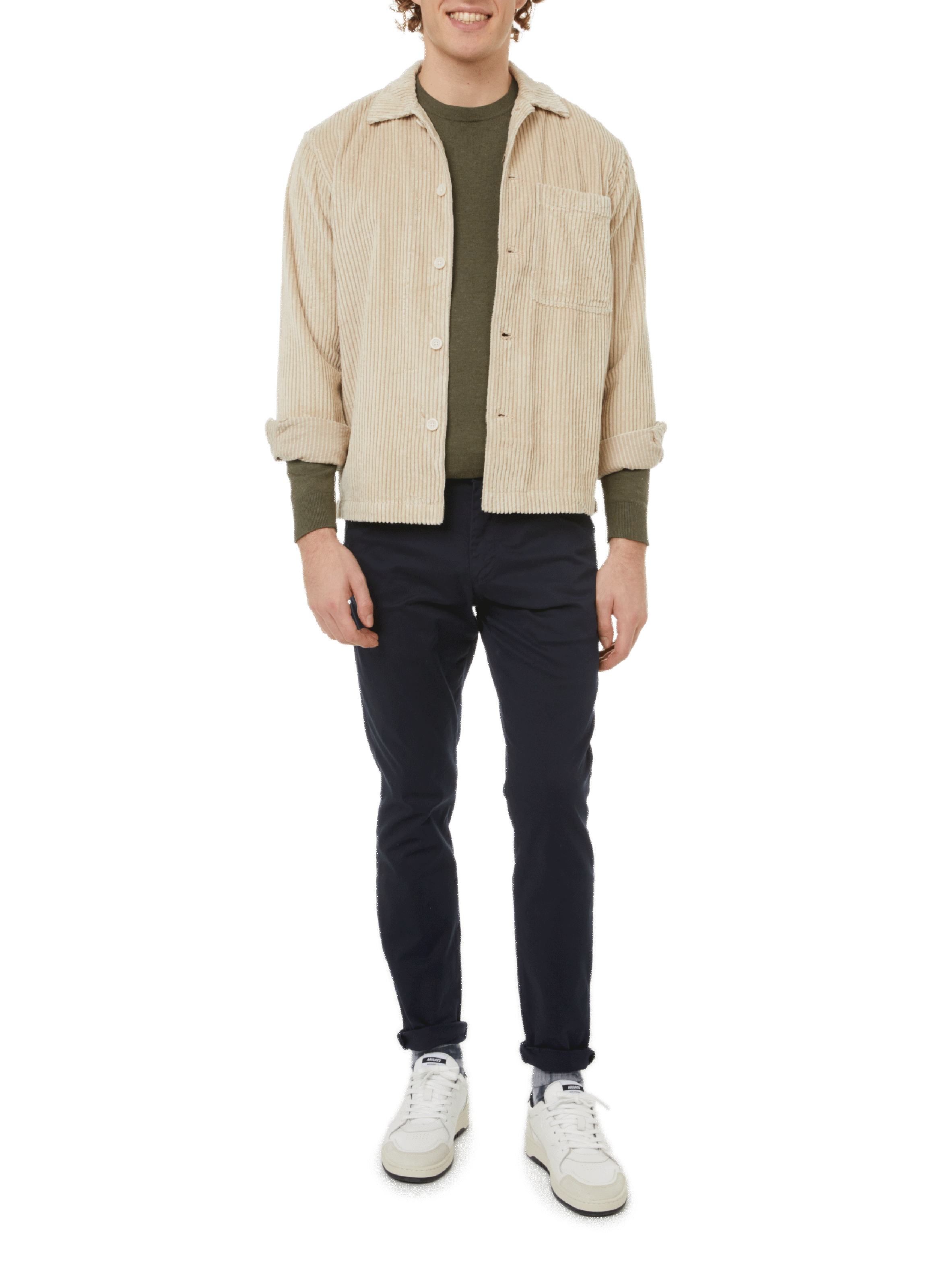 Slim-fit cotton trousers  SELECTED Blue