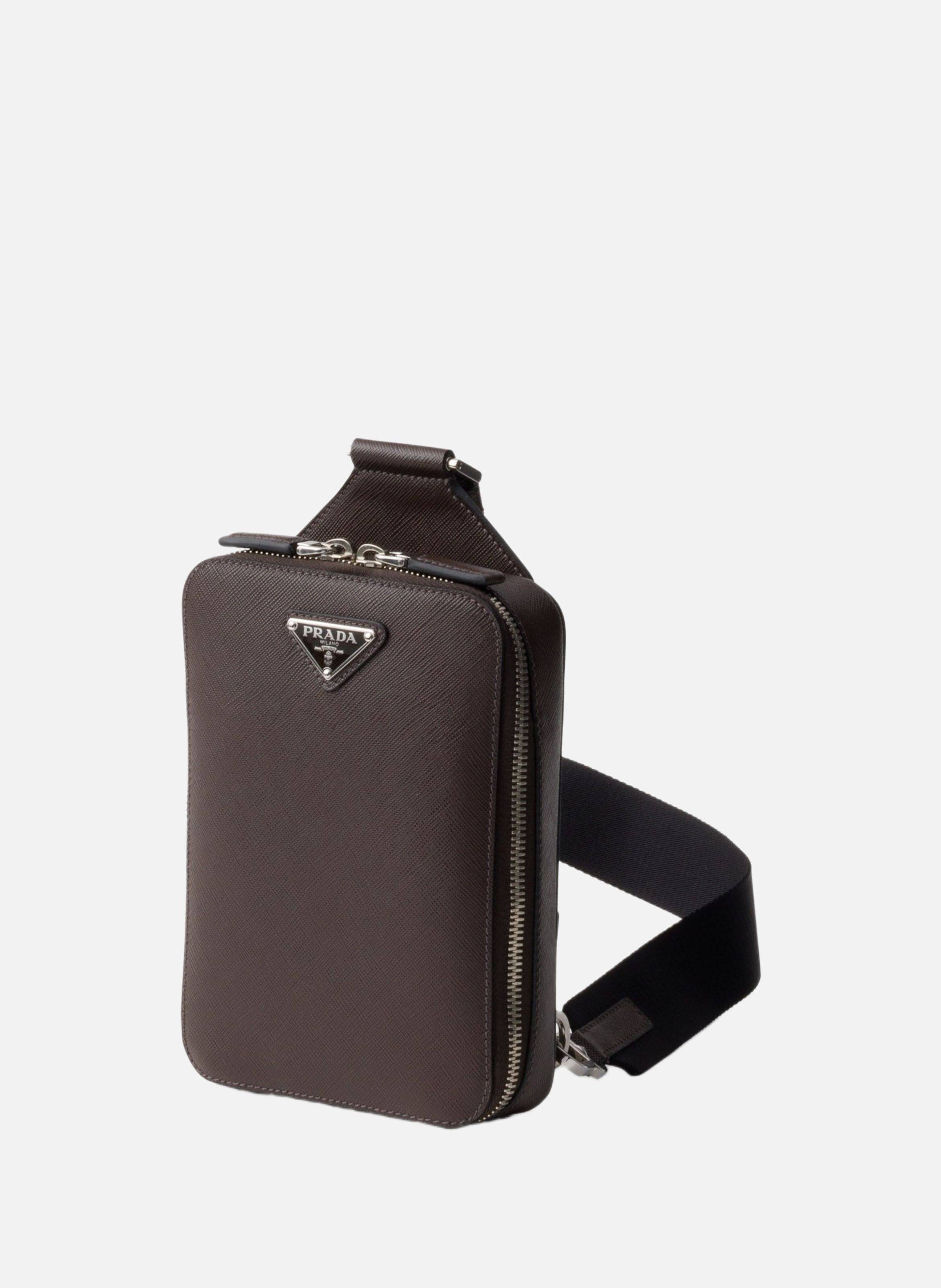 Sac prada brique en cuir saffiano PRADA Marron