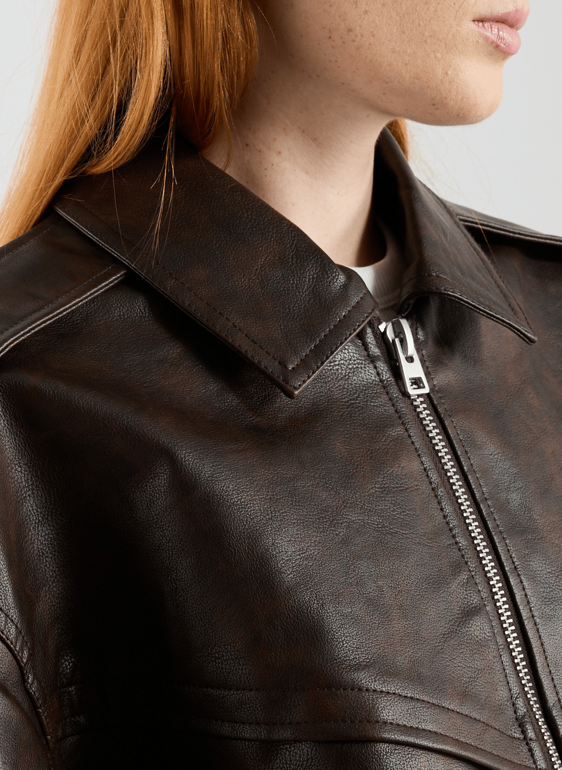 Blouson ample col classique TOPSHOP Marron