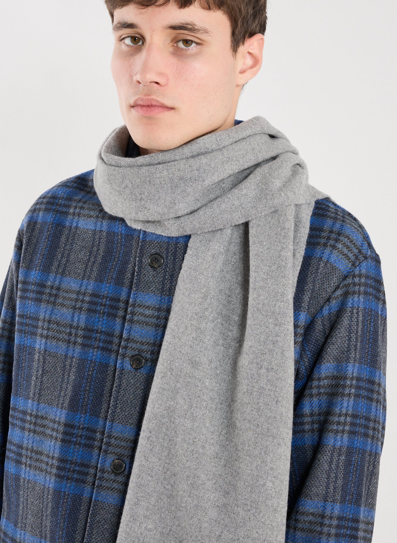 Fringed wool scarf GANT Grey