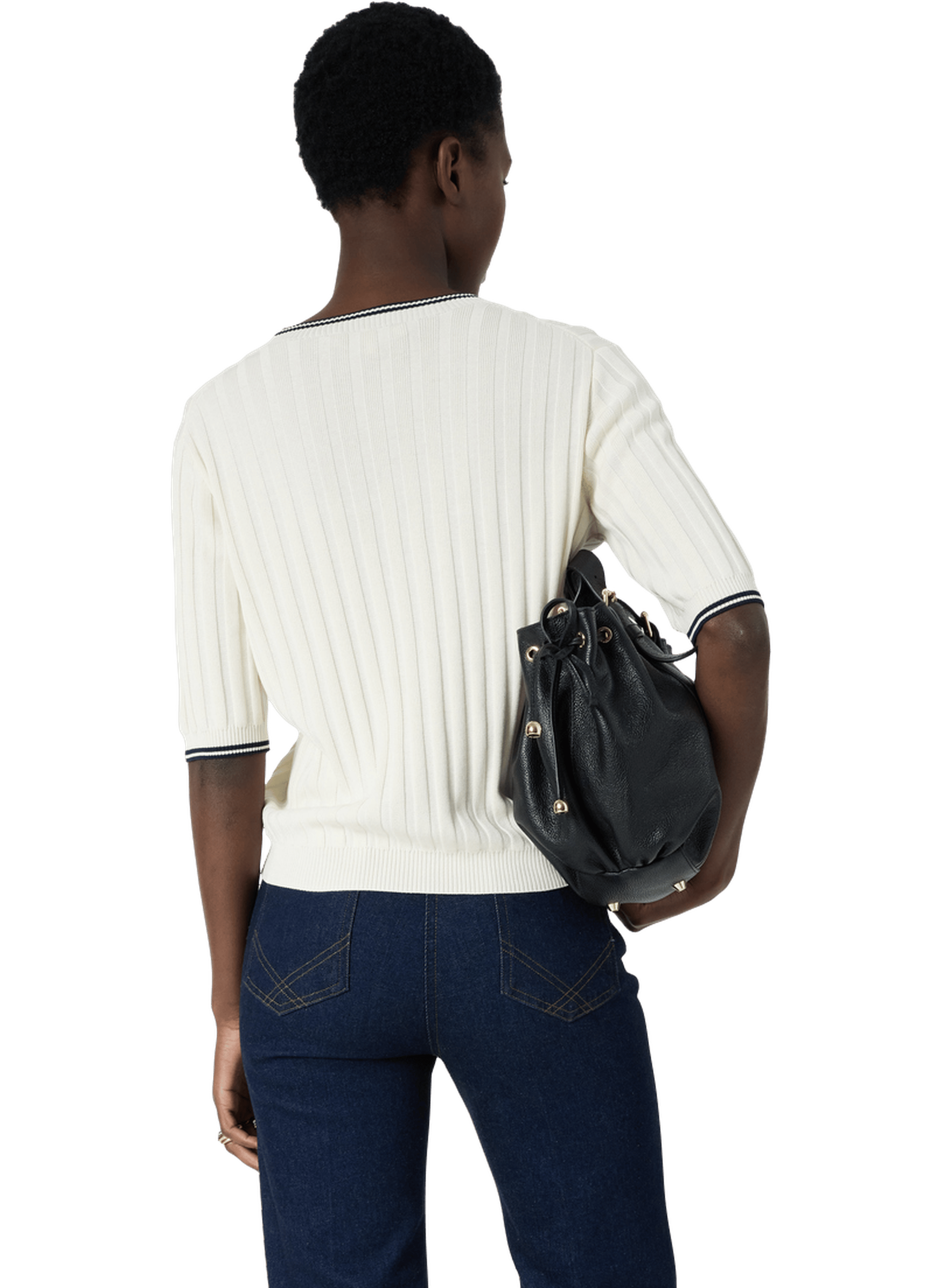 Pull à côtes et manches courtes - lyra GERARD DAREL Beige