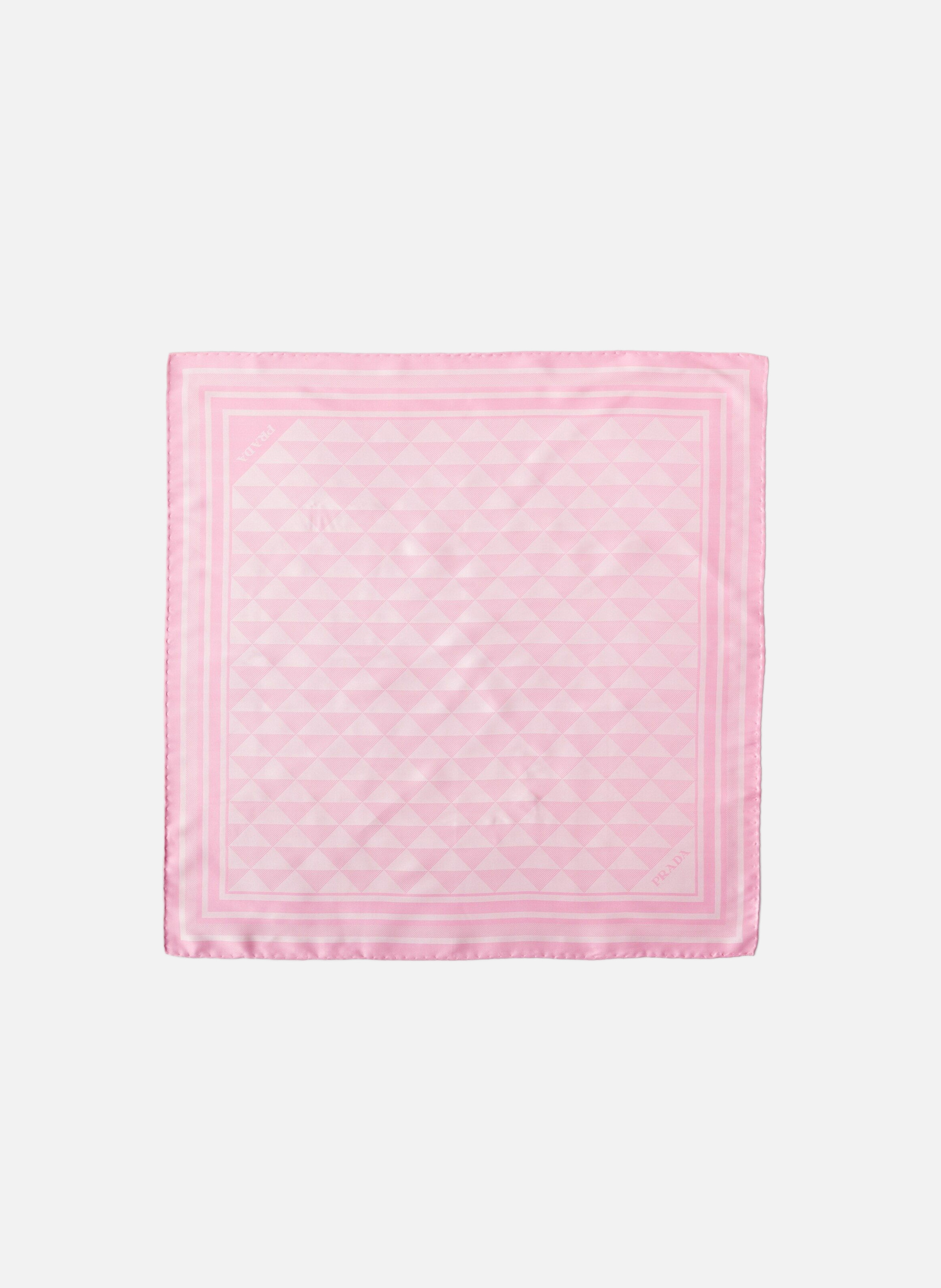 Écharpe en soie jacquard 55x55 PRADA Rose