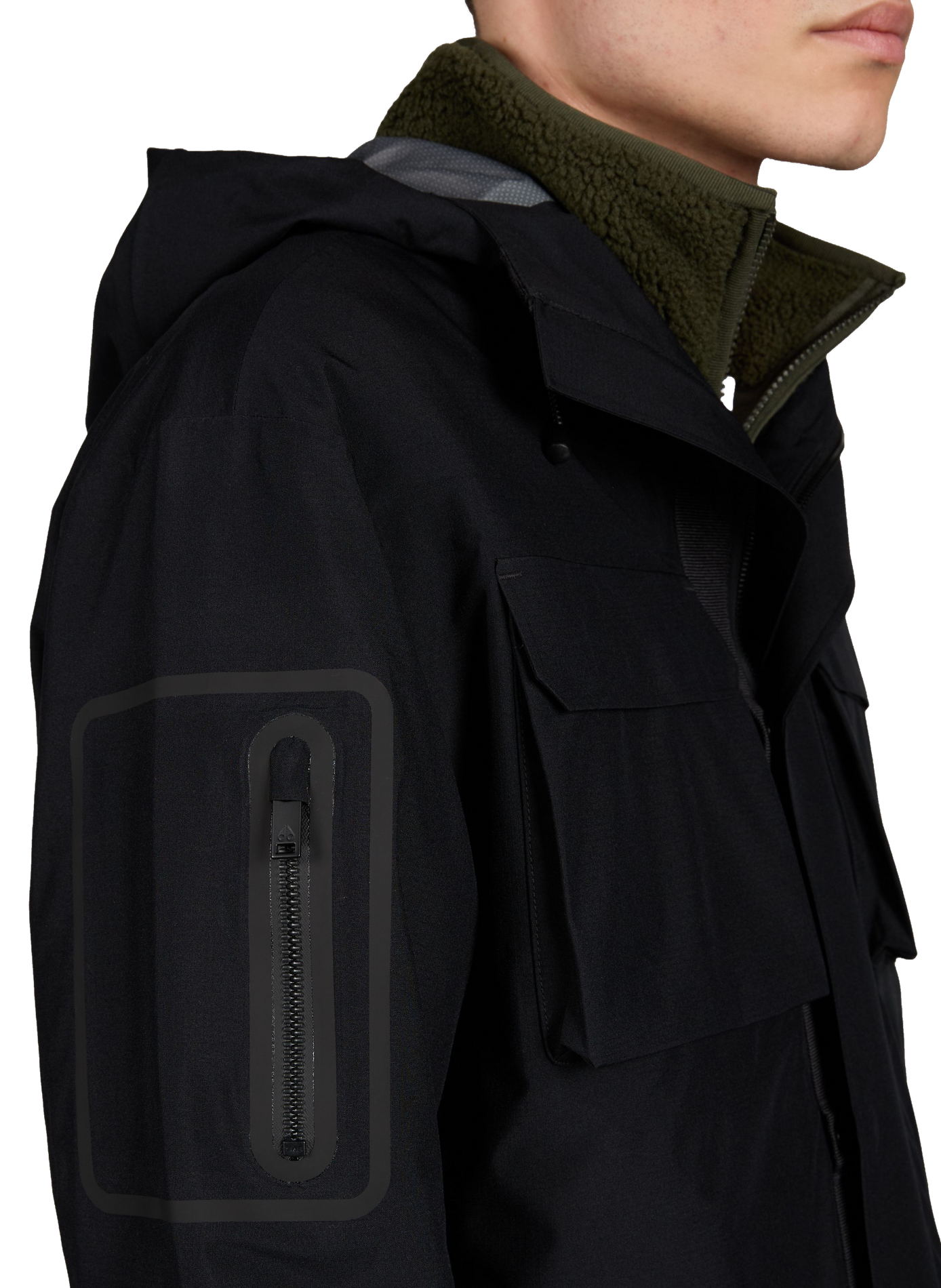 Hooded waterproof jacket MOOSE KNUCKLES Black