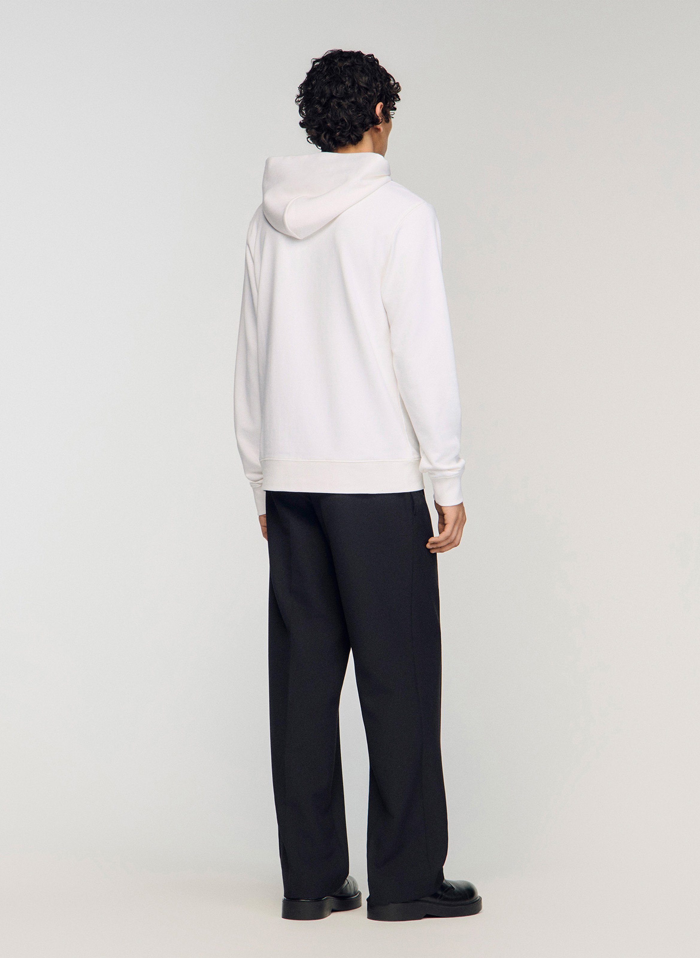 Sweat droit en coton SANDRO Blanc