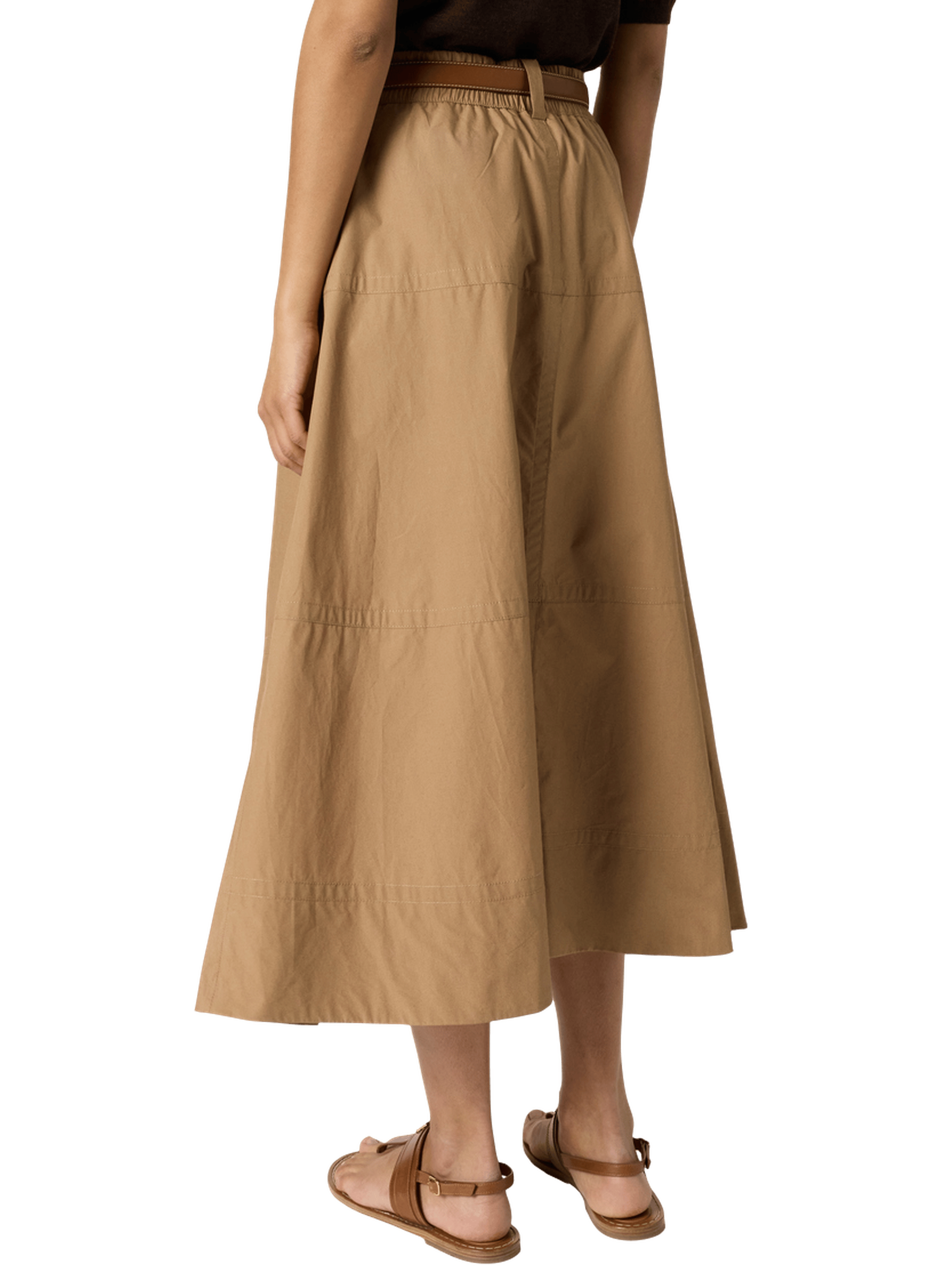 Jupe midi en coton - jina GERARD DAREL Marron