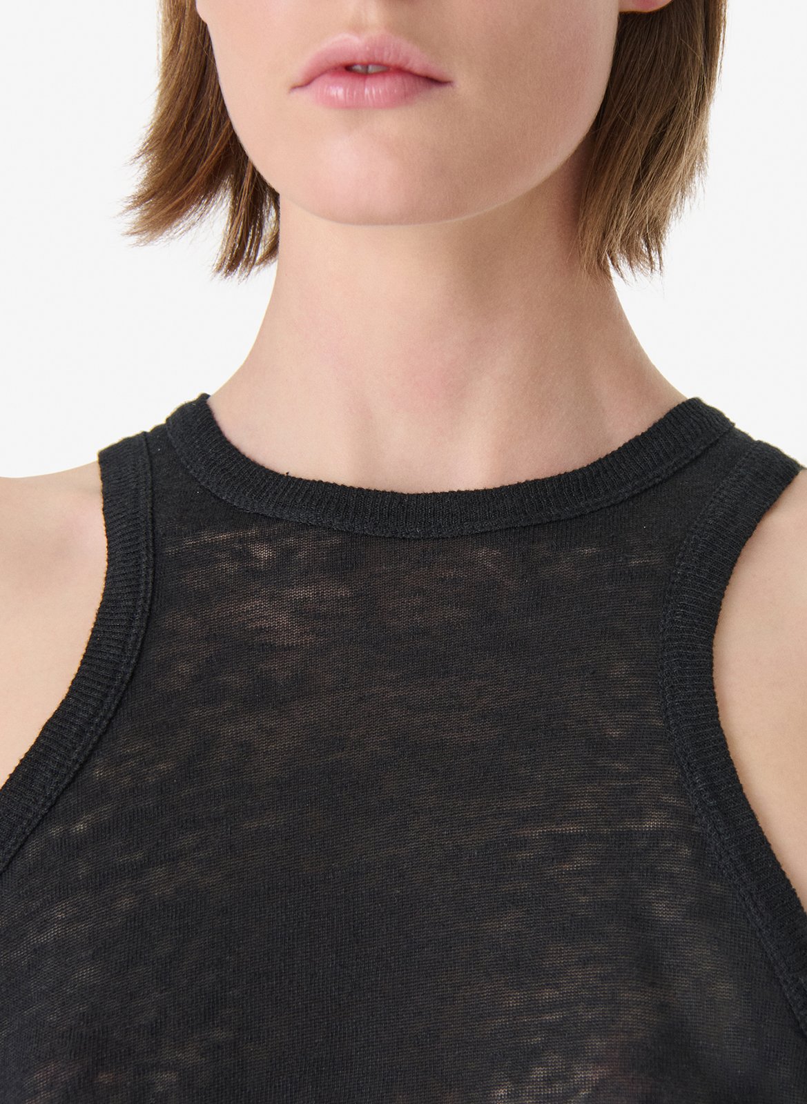 Débardeur moulant en lin safrina IRO Noir