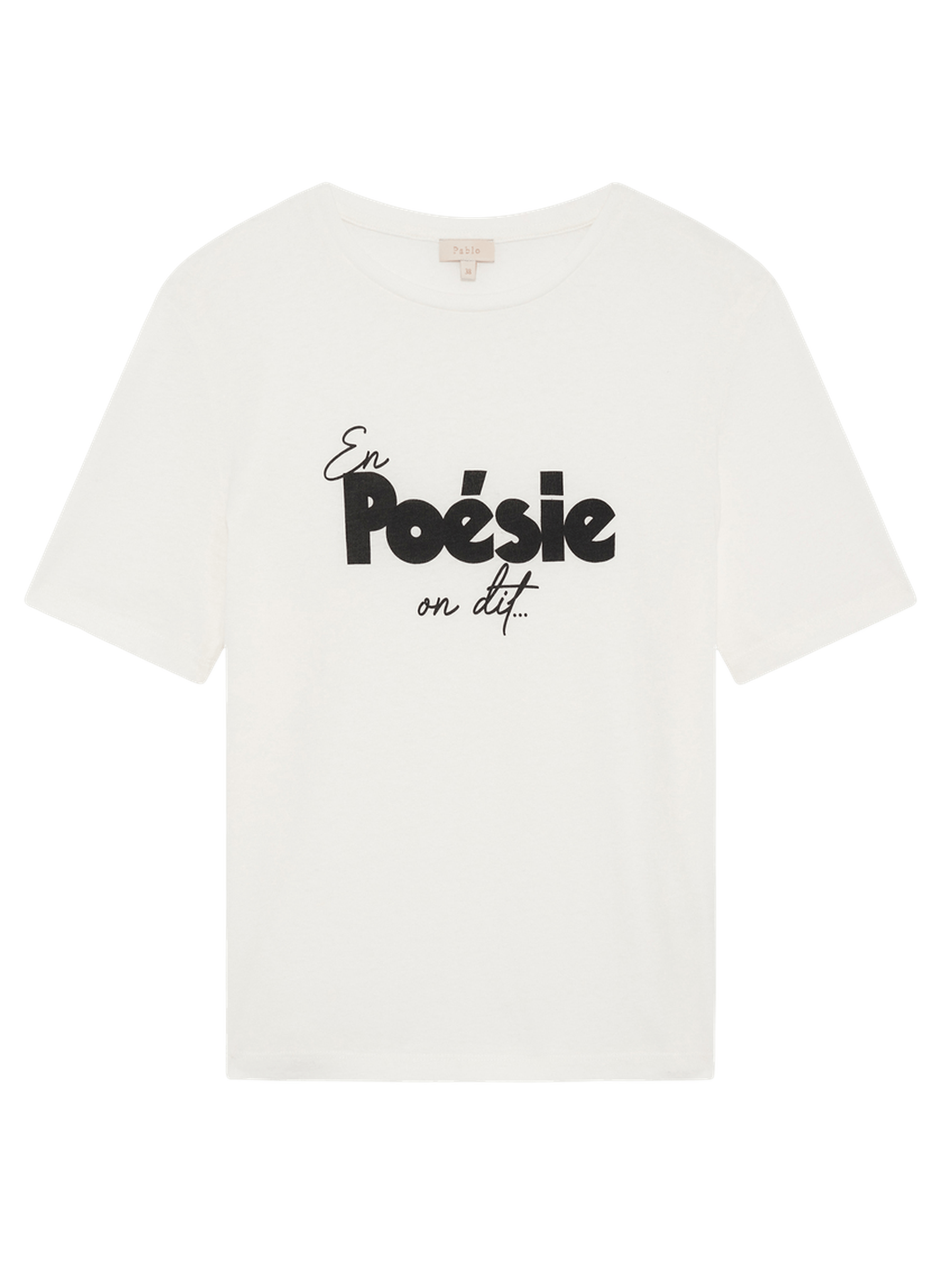 T-shirt en coton à inscription - tessa PABLO Blanc