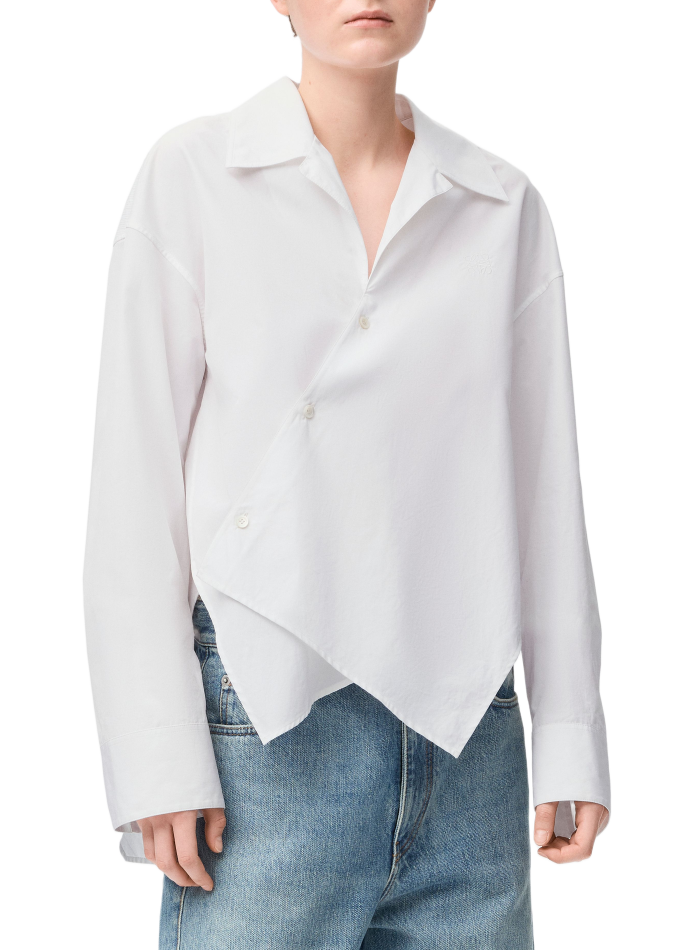 Chemise asymétrique en coton LOEWE Blanc