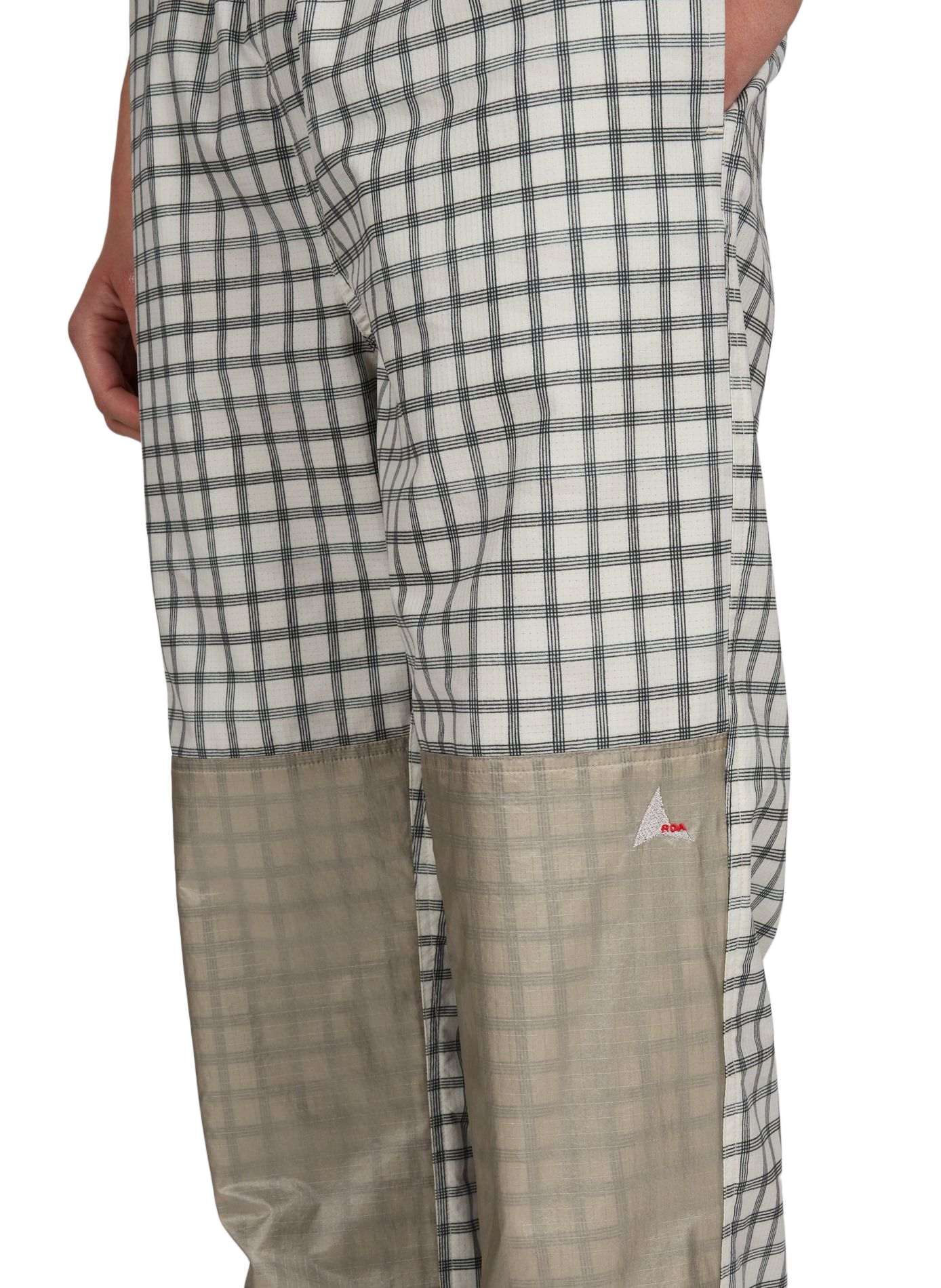 Pantalon large à carreaux ROA Blanc