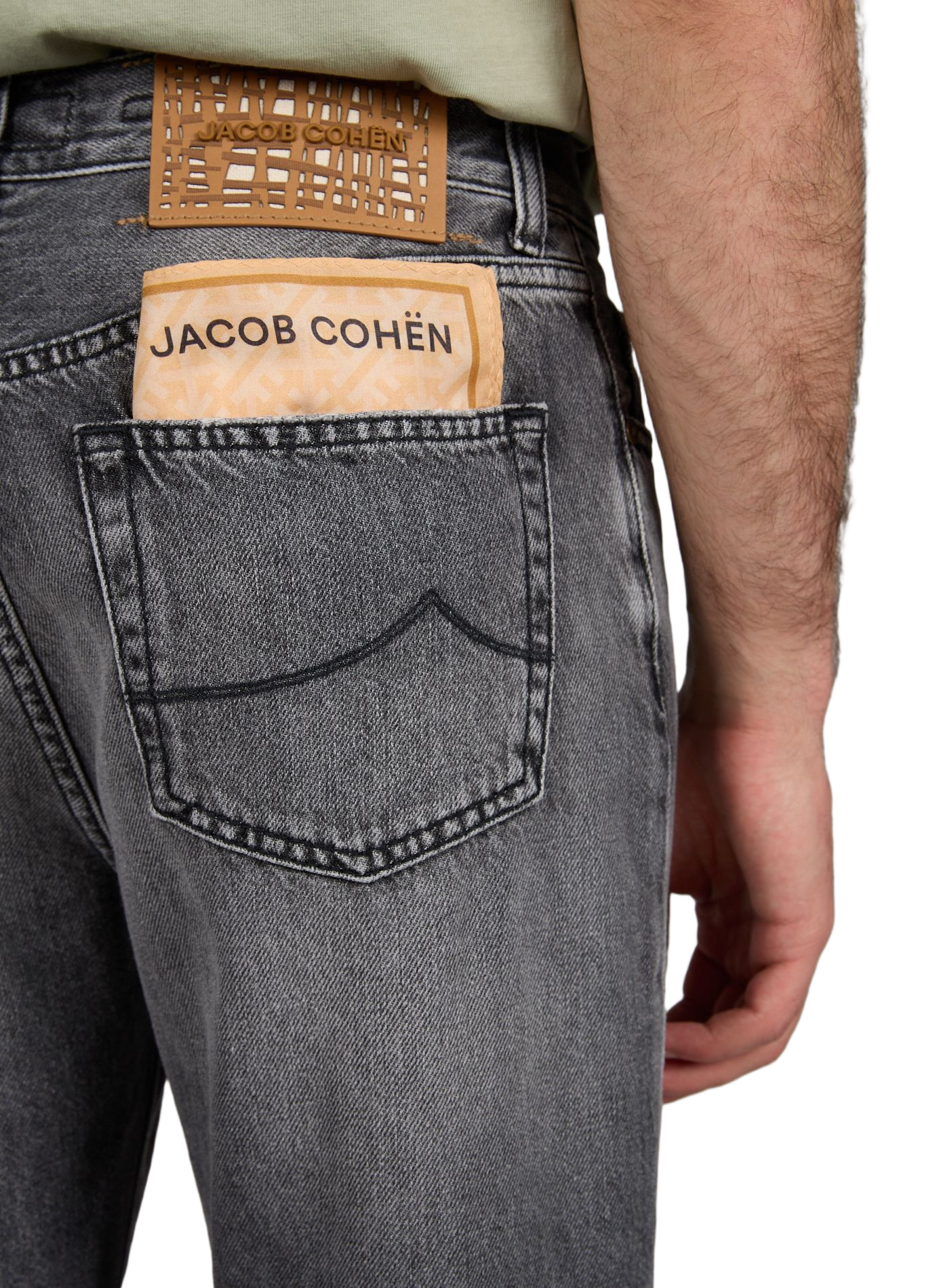 Straight-cut cotton-blend jeans JACOB COHEN Black