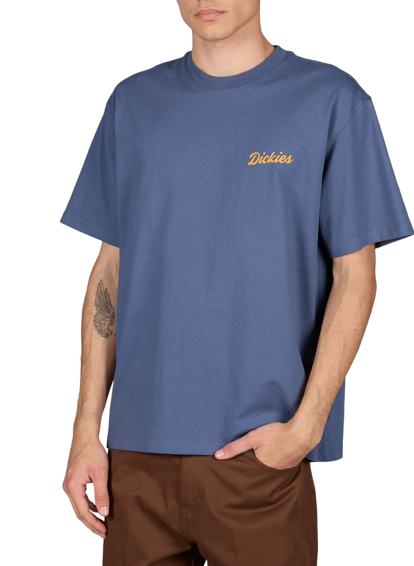 Straight printed cotton t-shirt DICKIES Blue