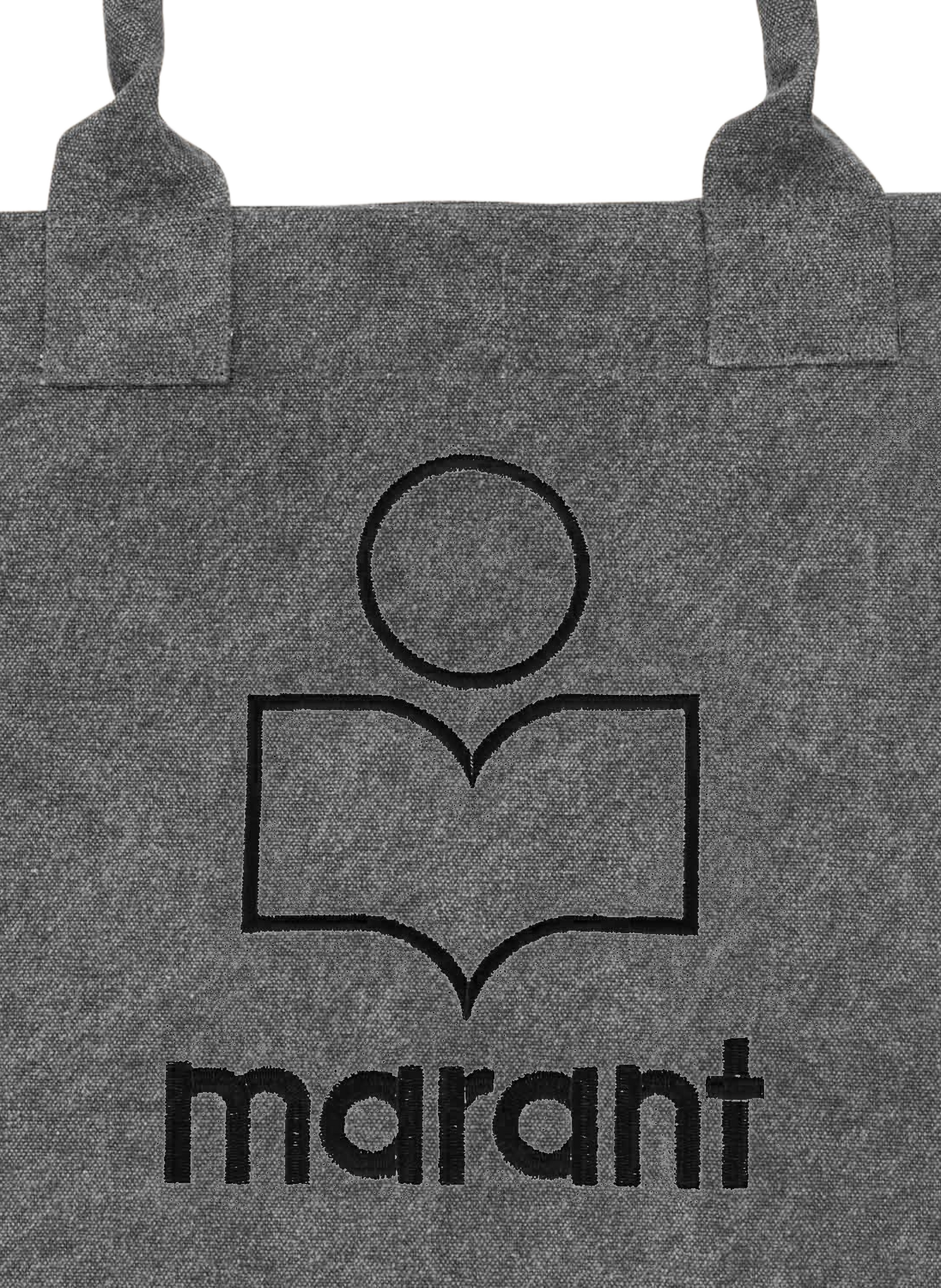 Yenky Zipped logo washed cotton tote bag ISABEL MARANT Black