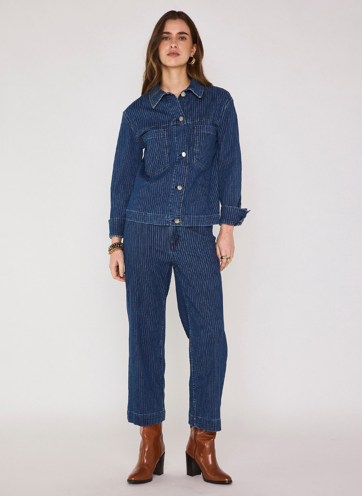 Jean droit rayé rosie MAISON 123 Bleu