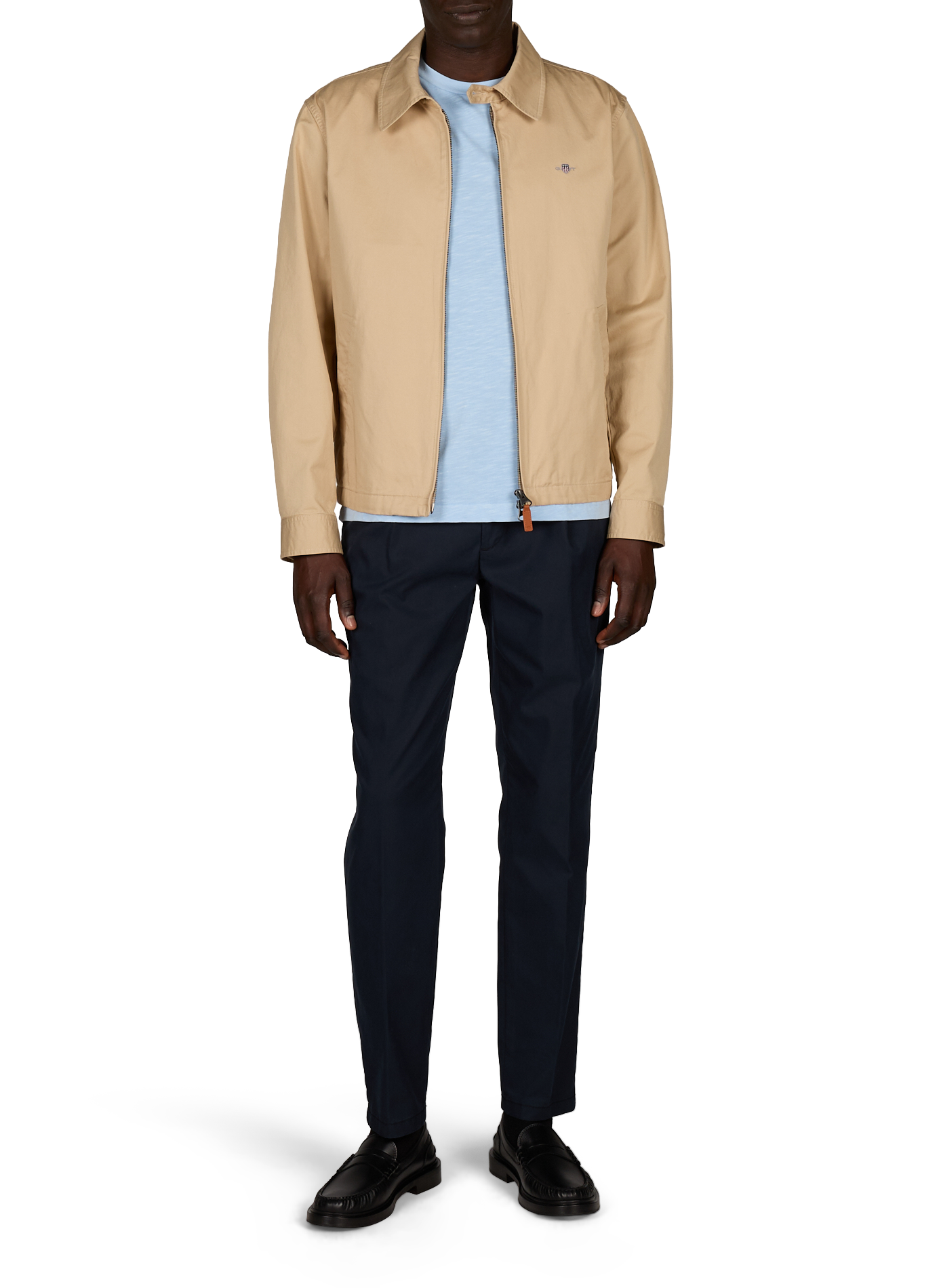 Logo cotton jacket GANT Beige