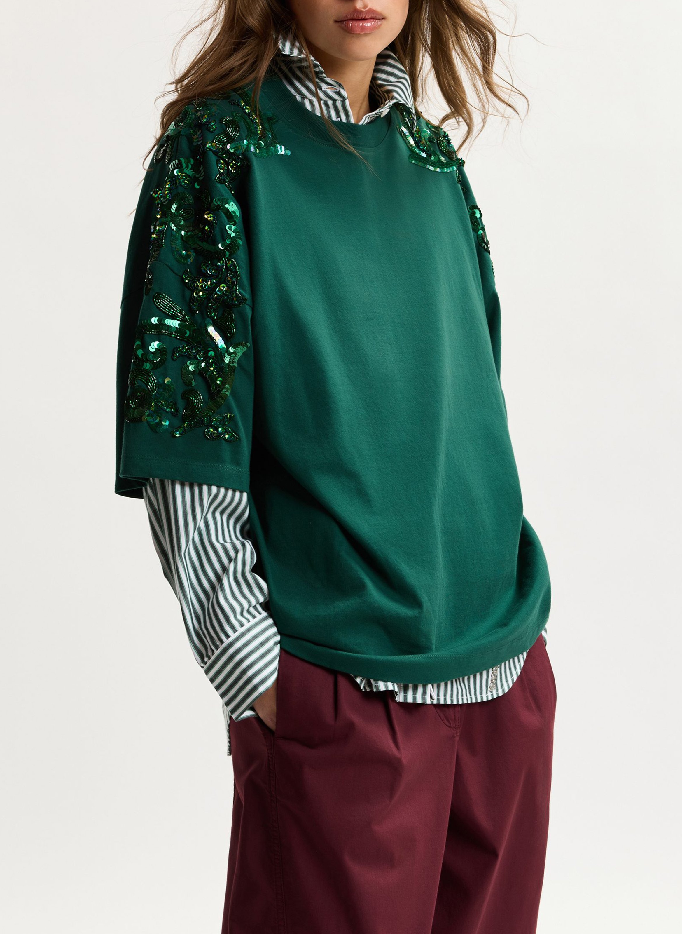 Tee-shirt oversize col rond kangoo ESSENTIEL ANTWERP Vert
