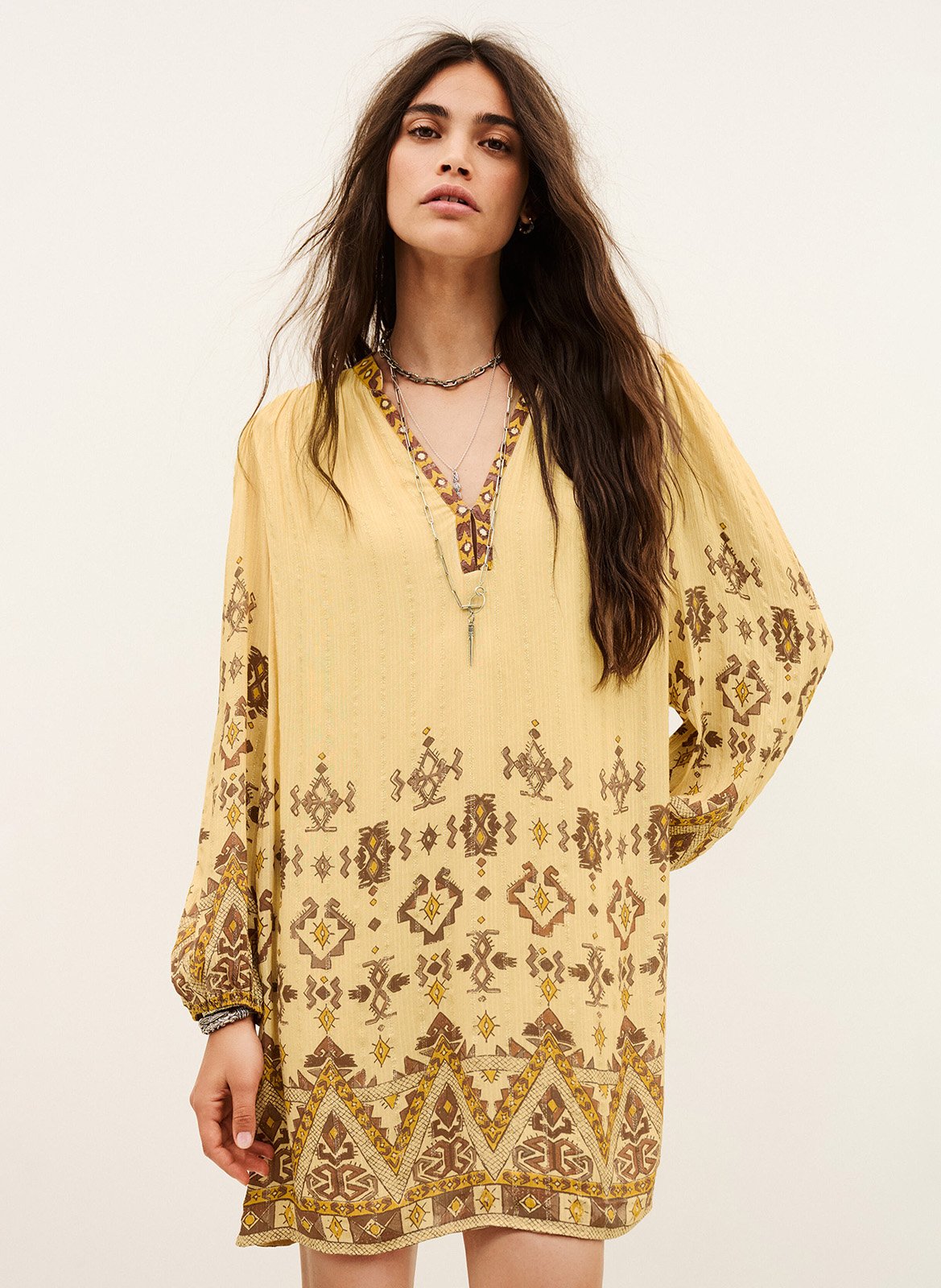 Robe courte imprimée zola BA&SH Jaune