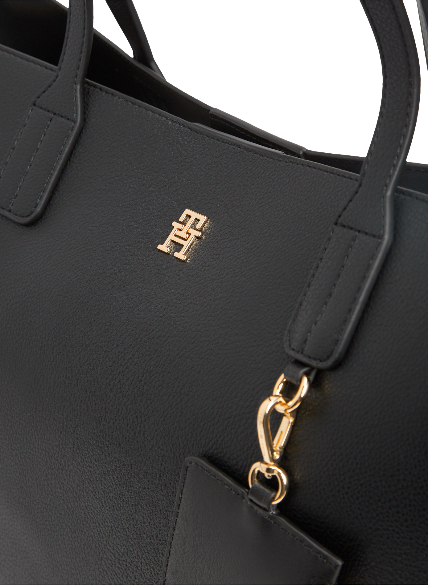 Sac cabas à poche zippée à logo métallique TOMMY HILFIGER Noir