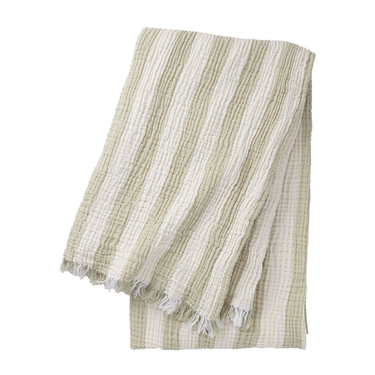 Plaid en gaze de coton, cyclades DESFORGES Vert