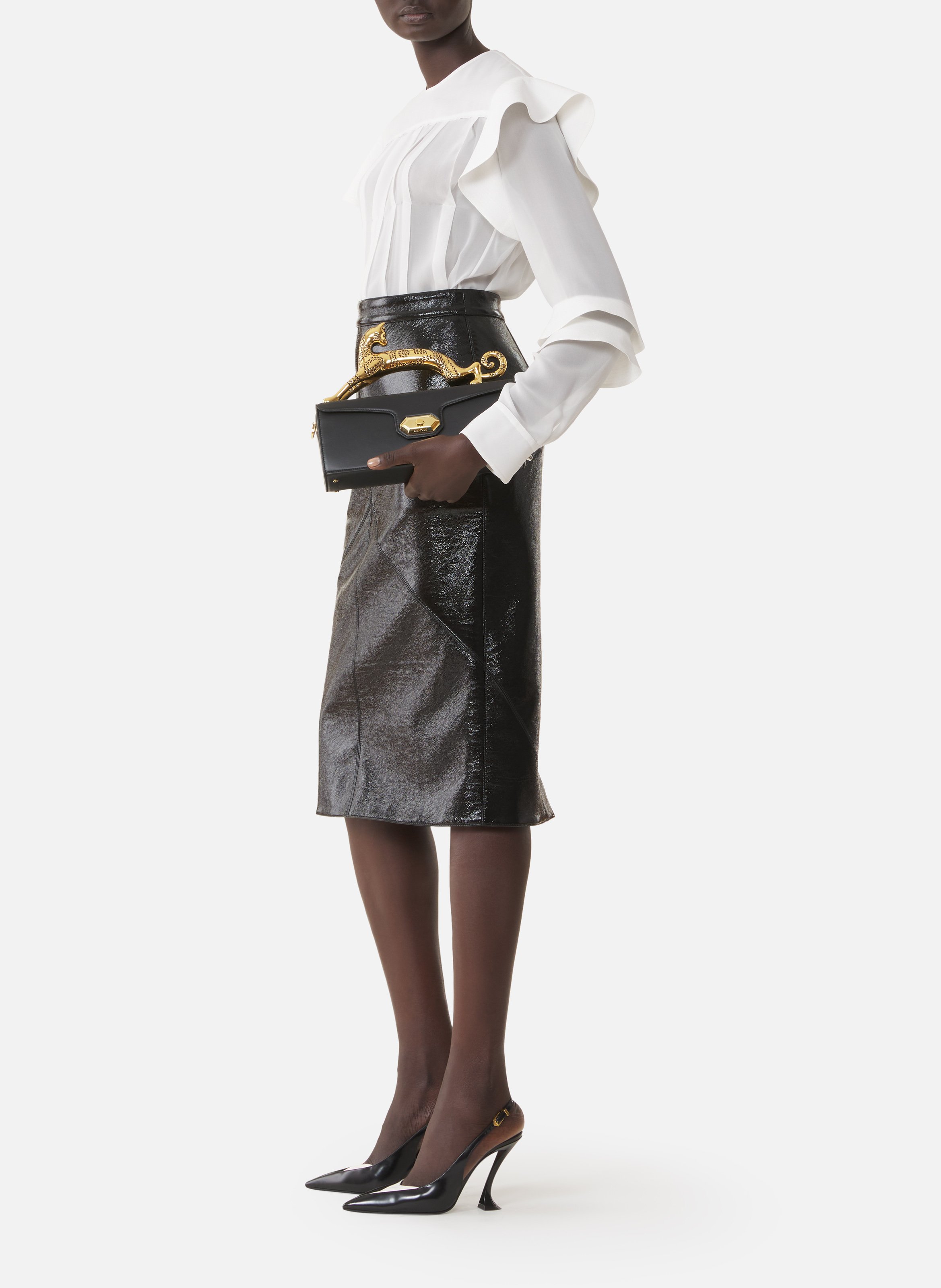 Sac pencil cat en cuir LANVIN Noir
