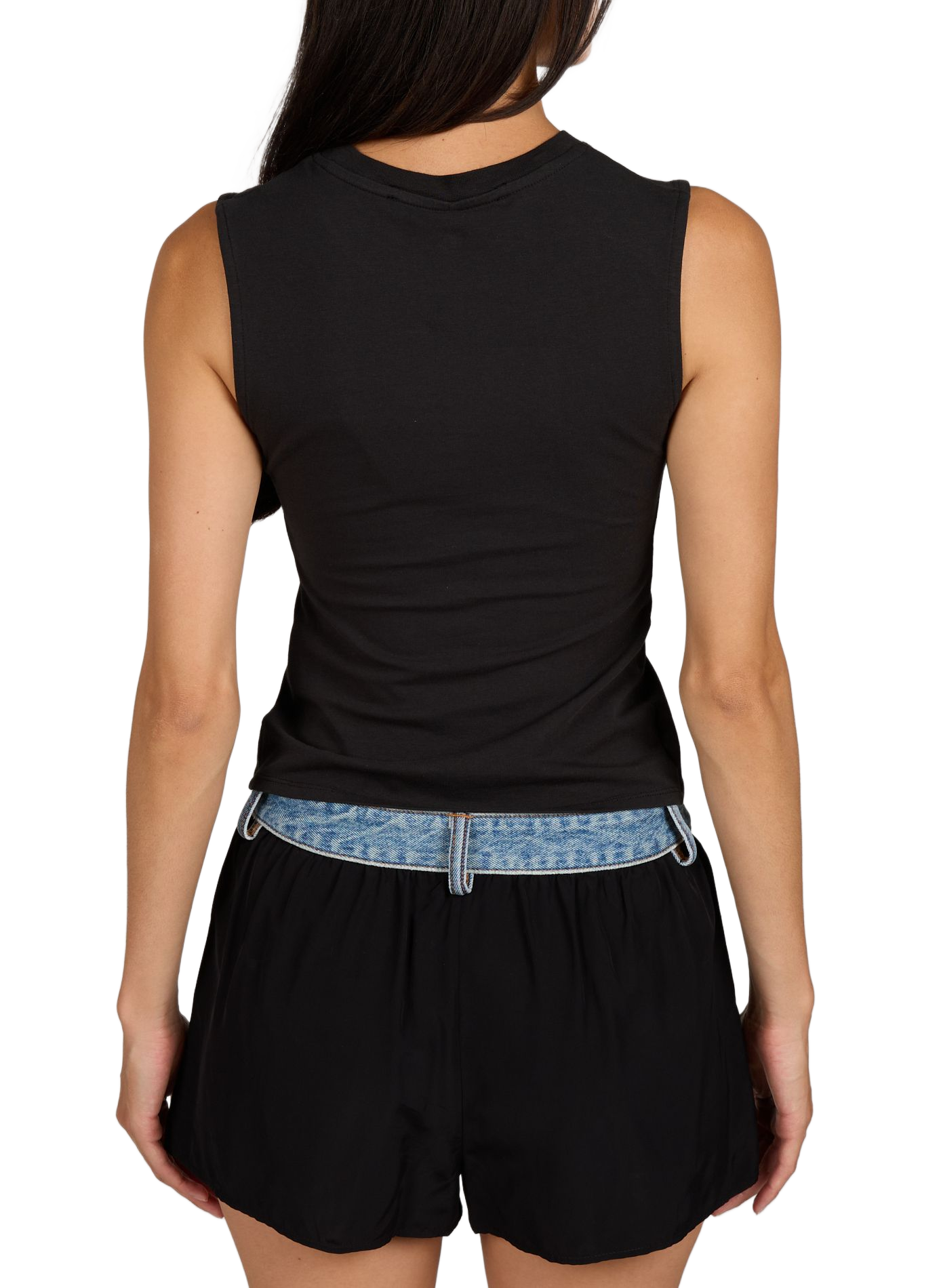 Débardeur col rond en coton mélangé ALEXANDER WANG Noir