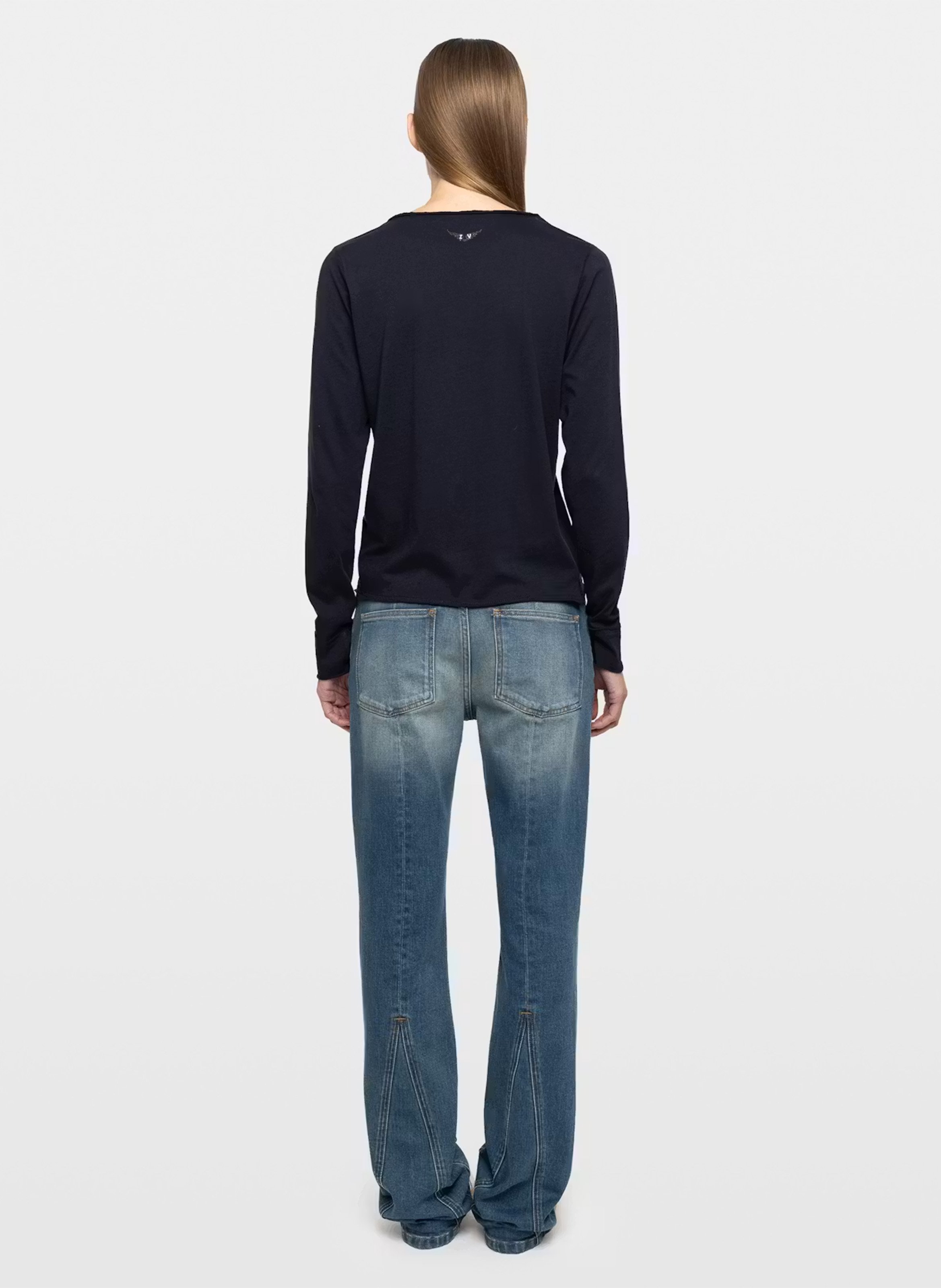 Tee-shirt col v en coton tuni ZADIG&VOLTAIRE Bleu