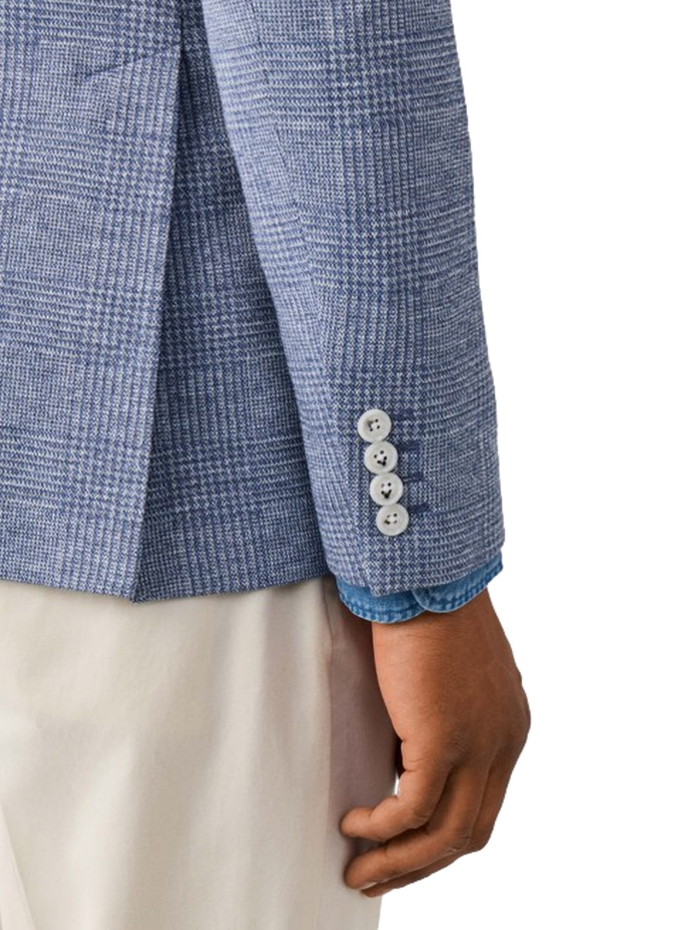 Gerader Karo-Blazer aus Baumwollmischung HACKETT Blau