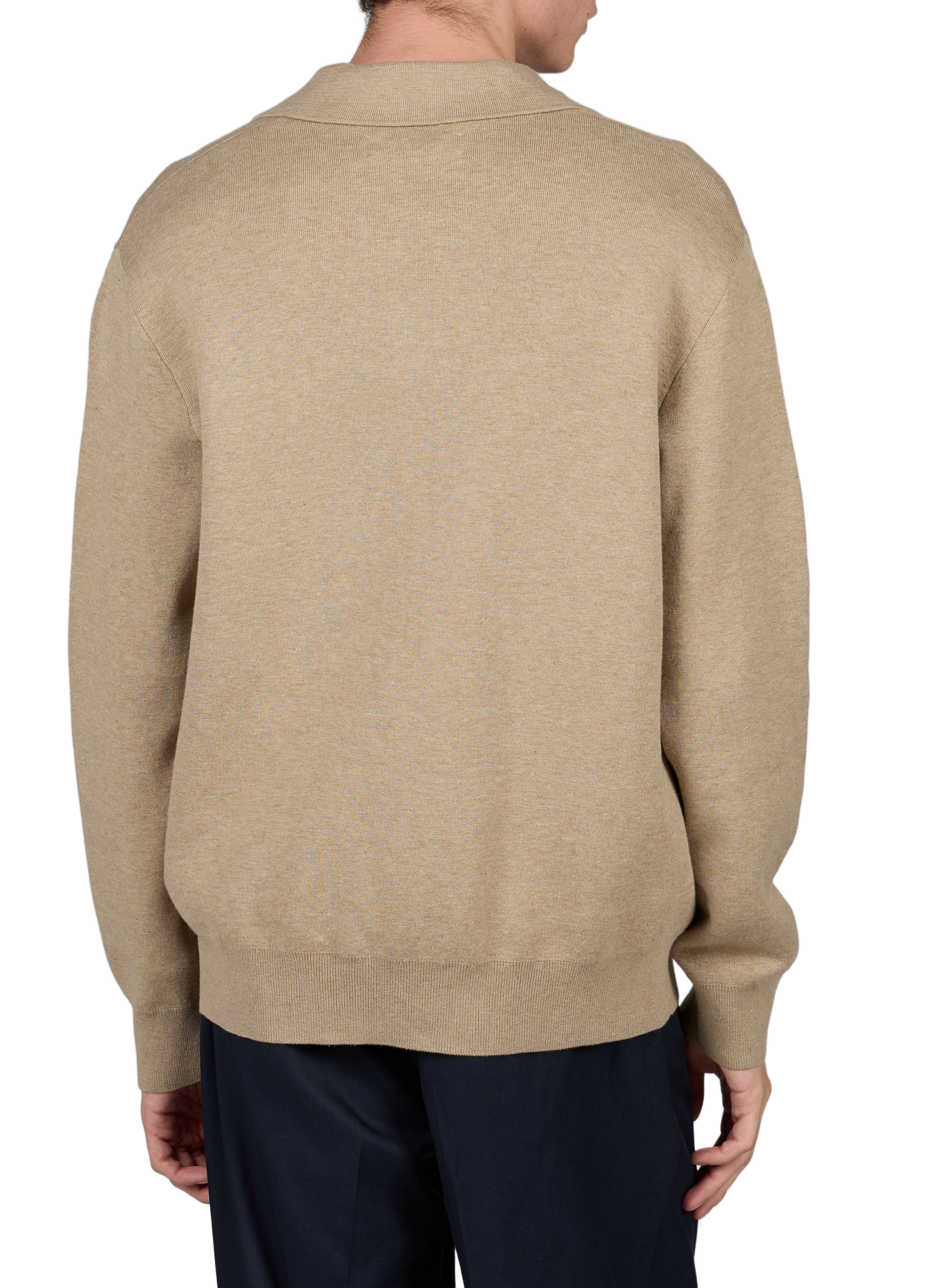 Ruimvallende polo met lange mouwen van gemengd katoen SAMSOE SAMSOE Beige