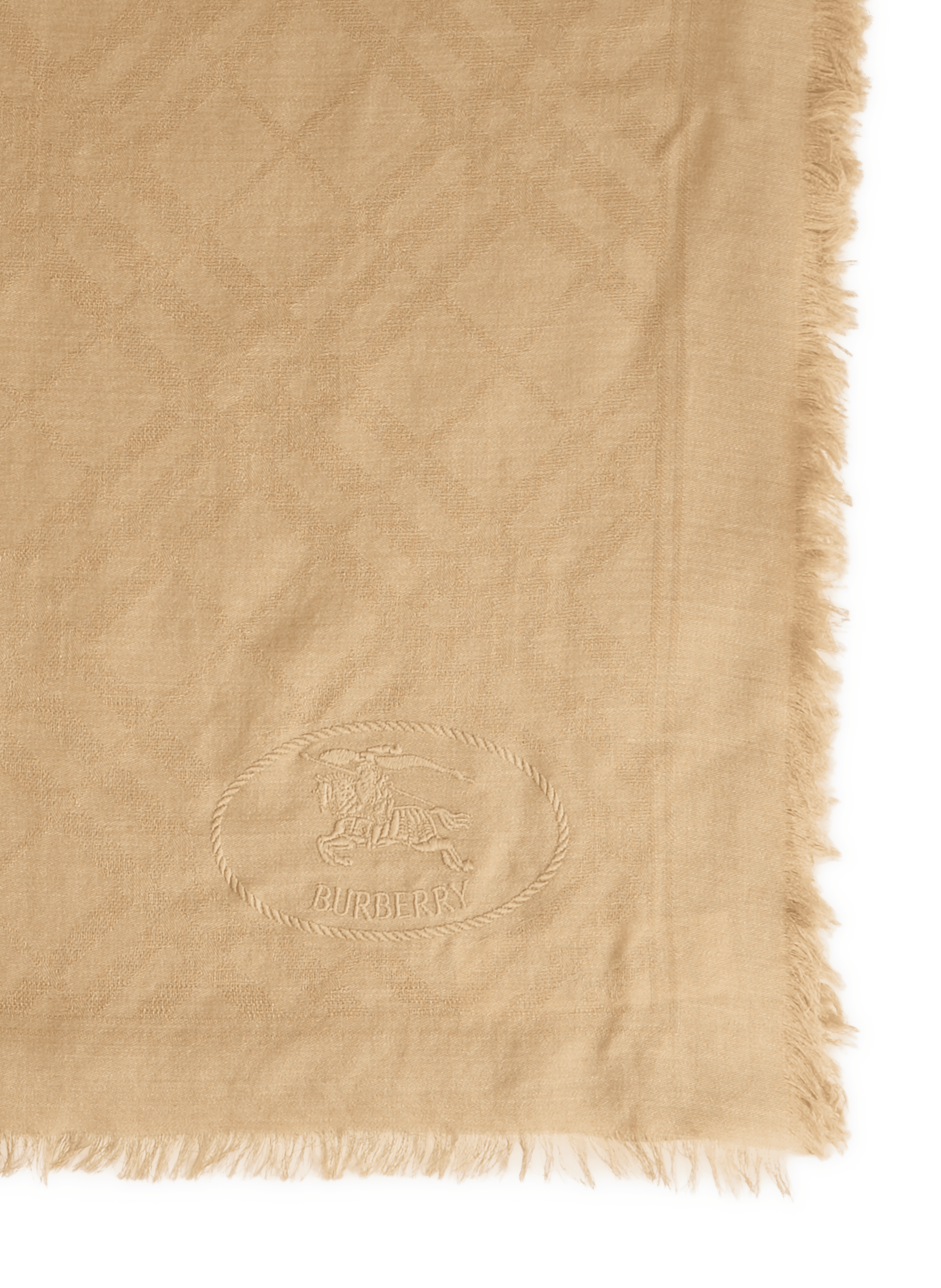 Printed wool blend scarf BURBERRY Beige
