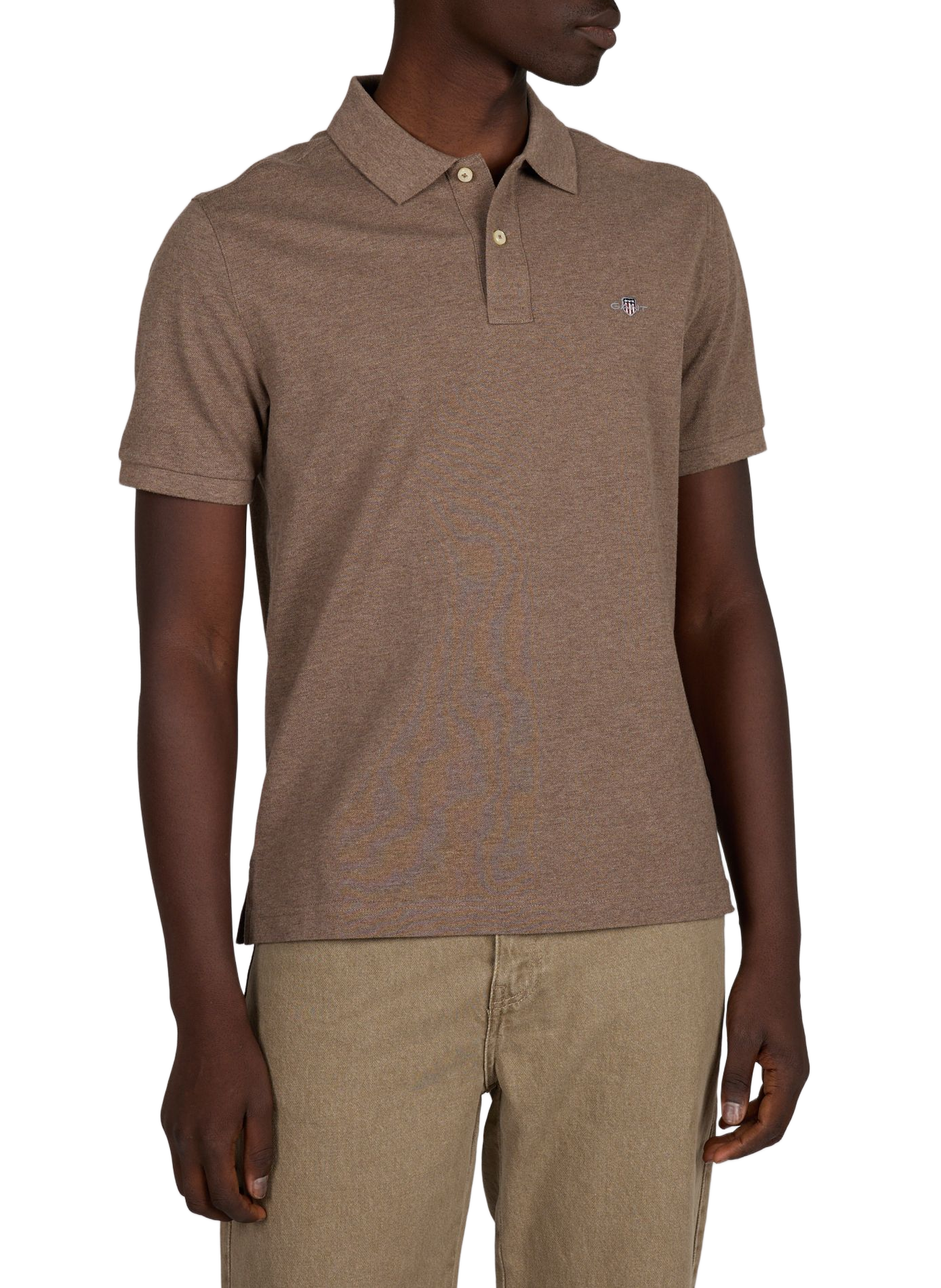 Short-sleeved cotton polo shirt GANT Brown