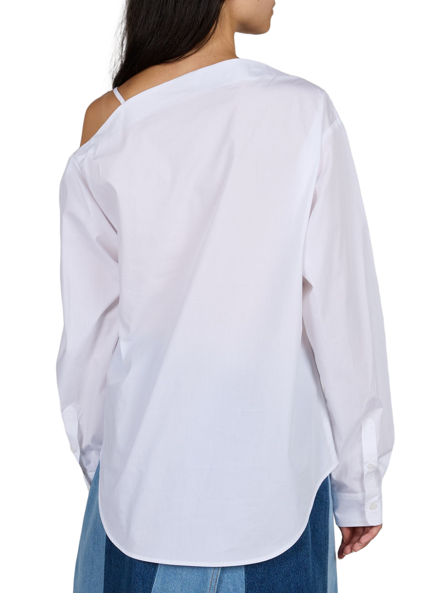 Asymmetrische Baumwoll-Bluse mit Herzprint COPERNI Weiss