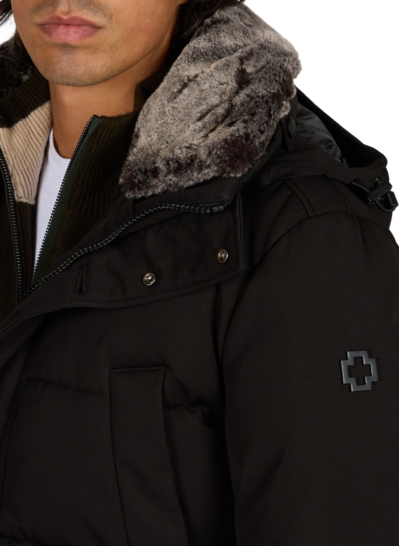 Oversized gewatteerde jas met capuchon STRELLSON Zwart