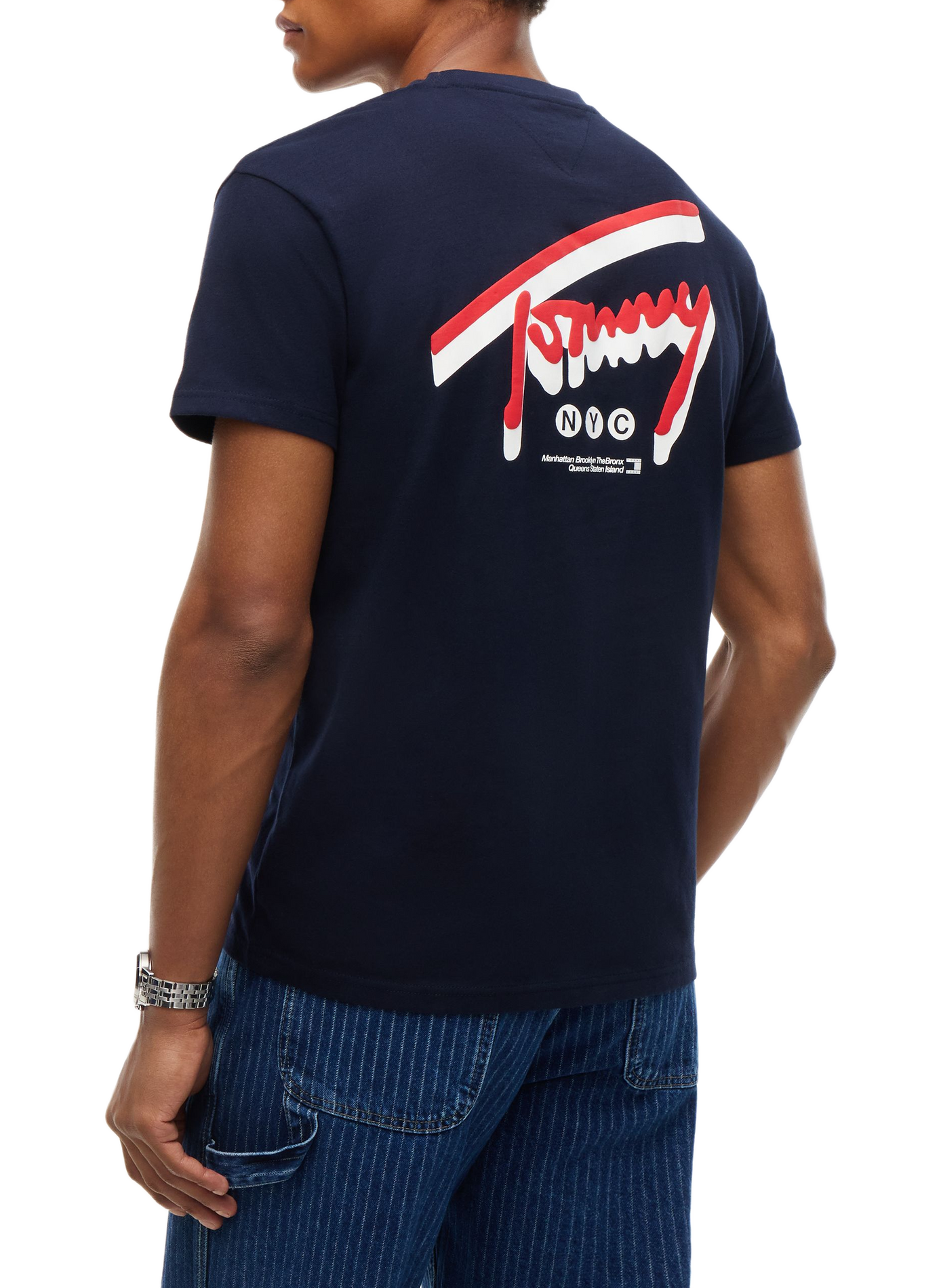 T-shirt droit col rond sérigraphié TOMMY HILFIGER Bleu