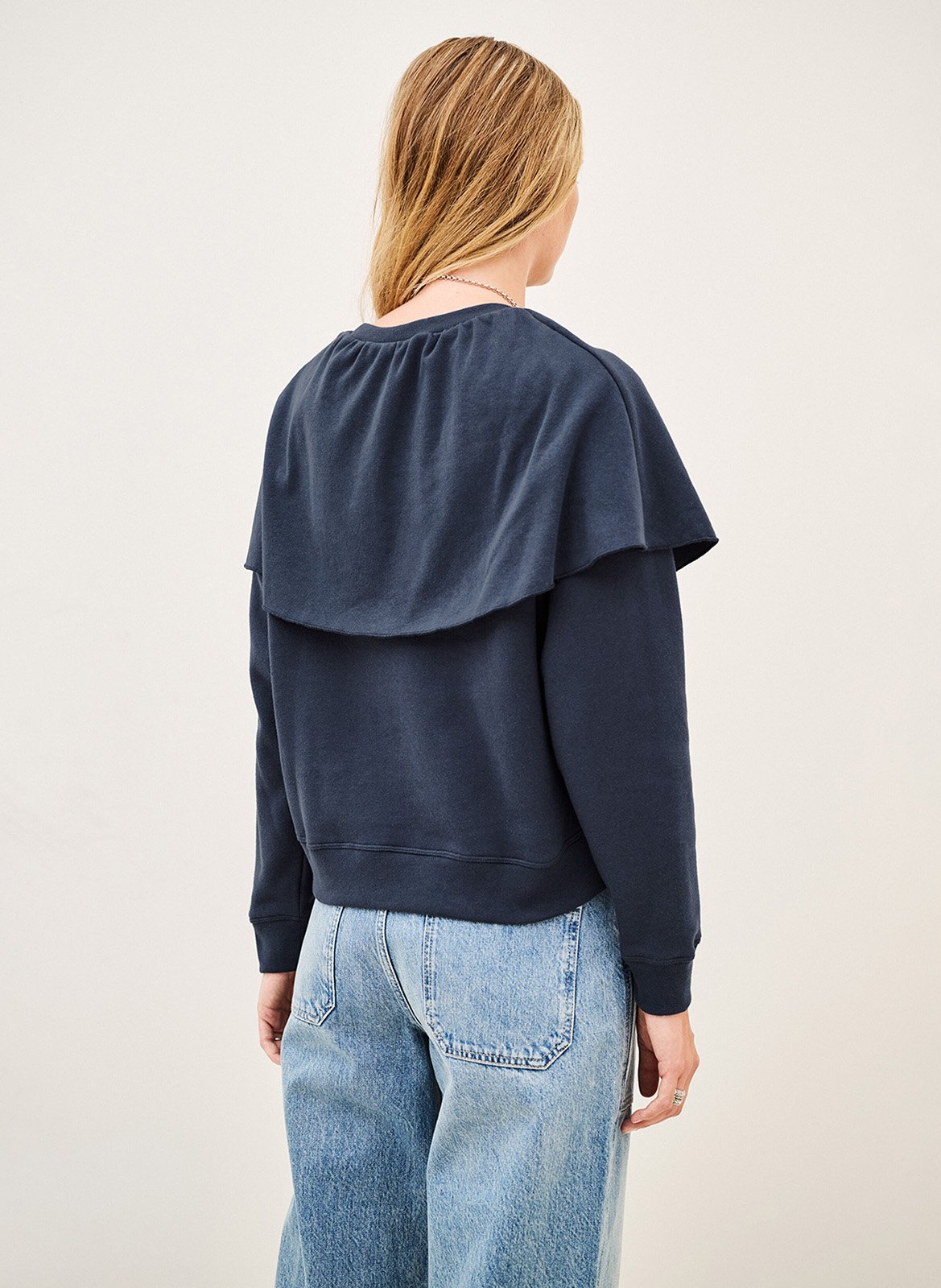 Sweat droit en coton mélangé dehina BA&SH Bleu