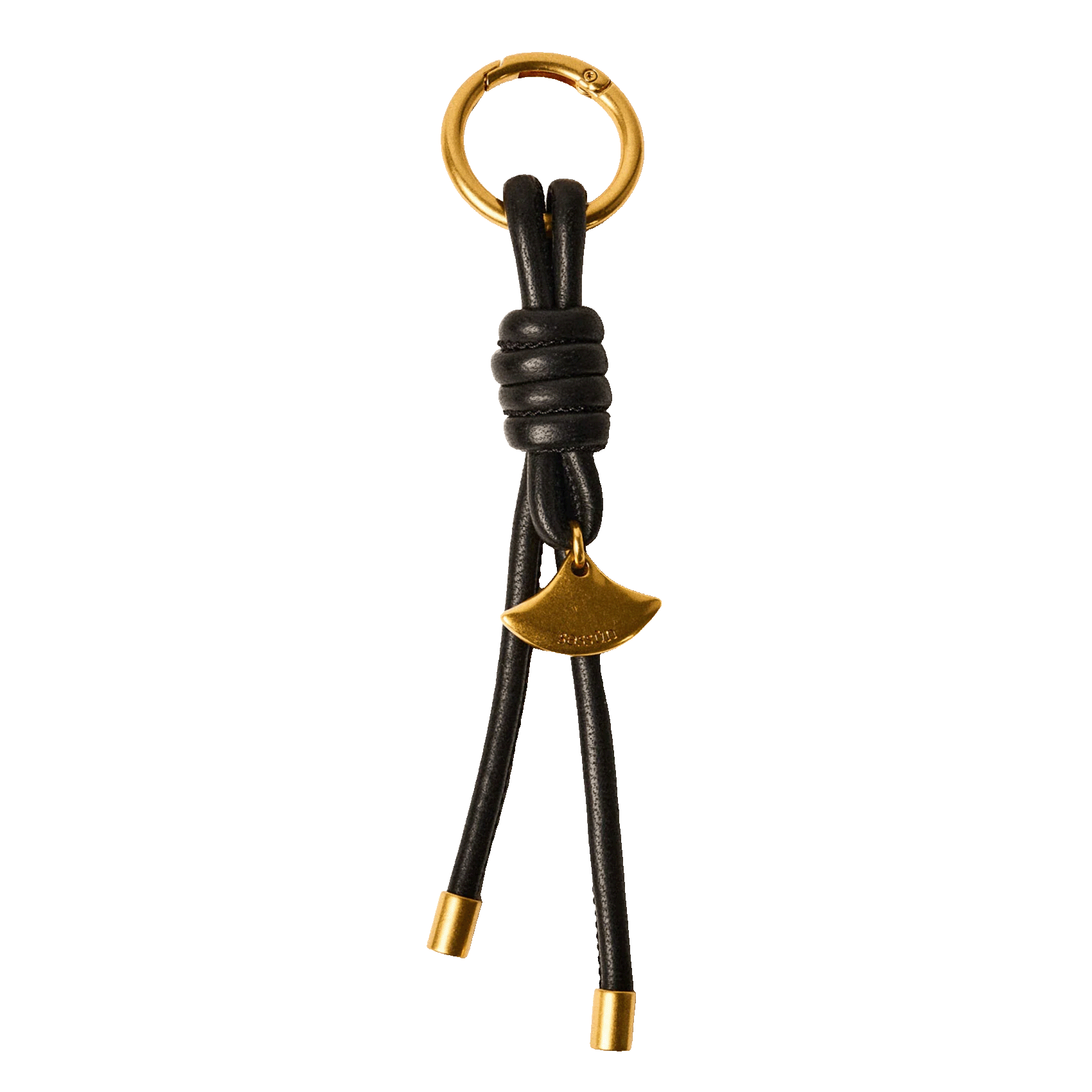 Porte-clés noeud en cuir divi charm SESSUN Noir