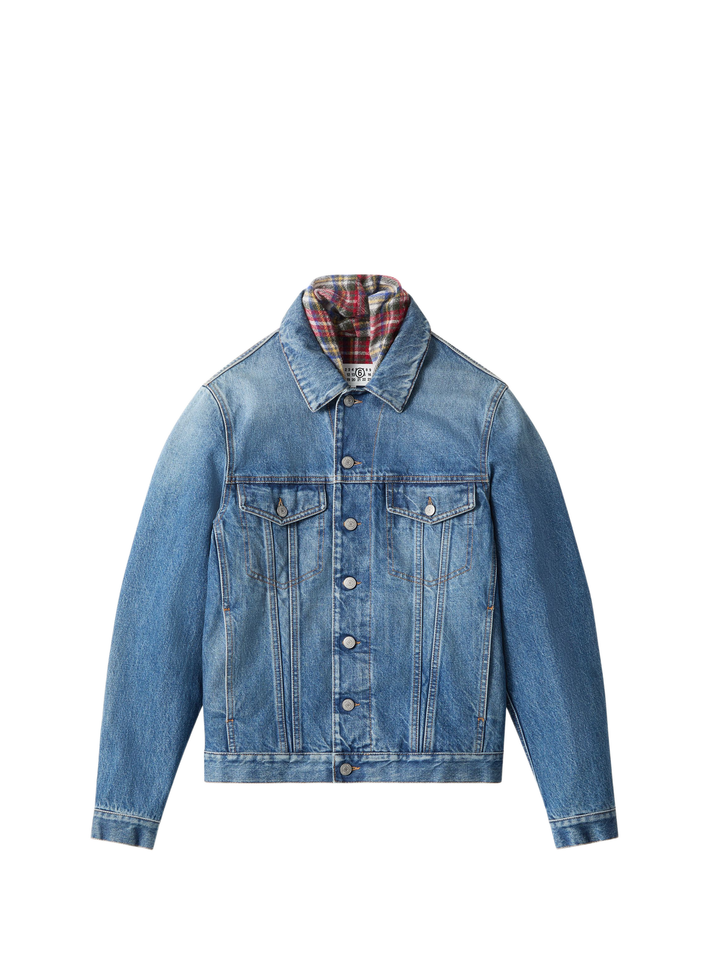 Straight classic collar cotton jacket MAISON MARGIELA Blue