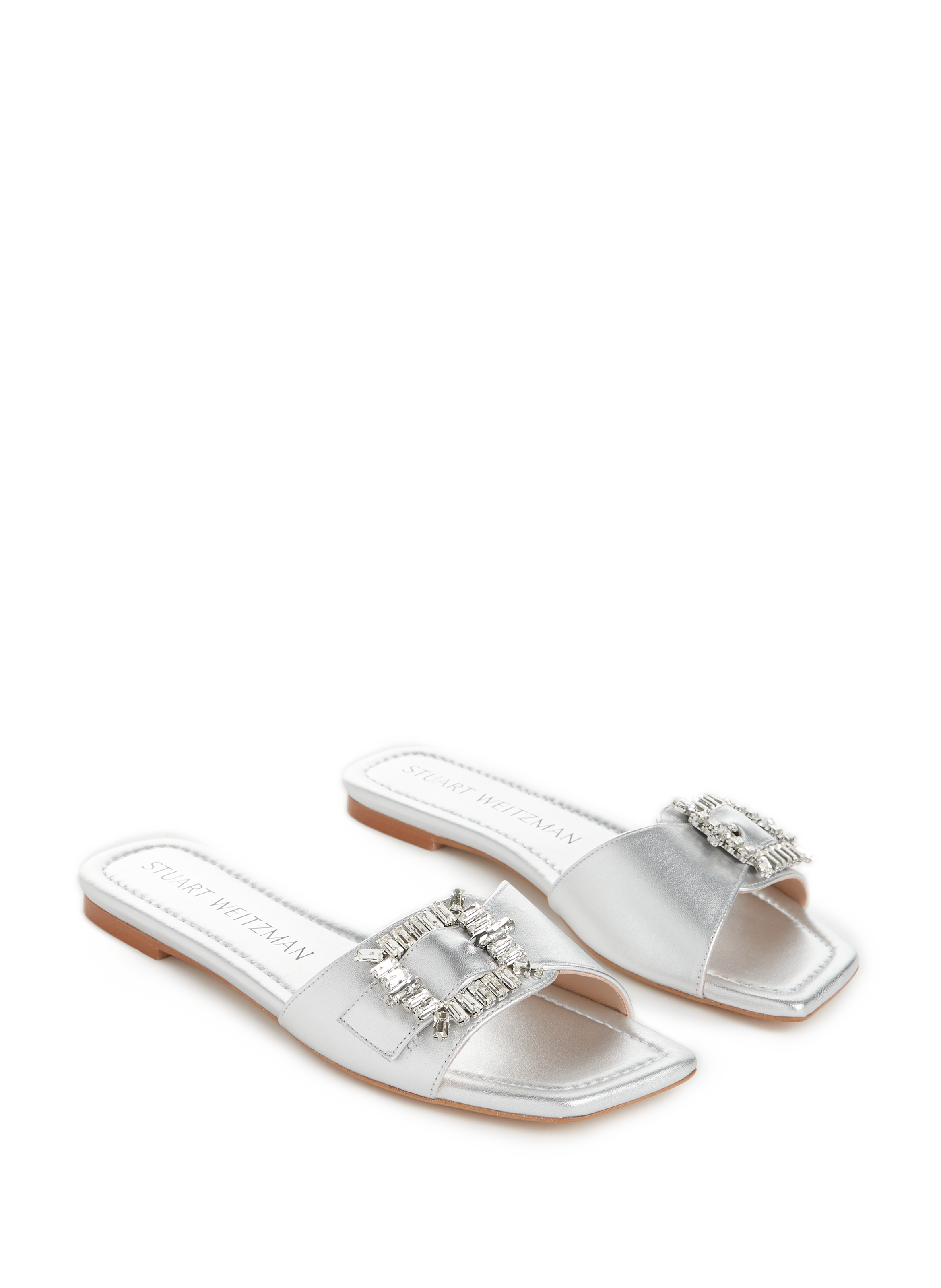 Sandales Shine en cuir métallisé