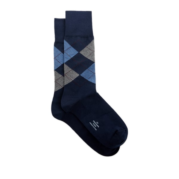 Chaussettes hautes à losanges en coton mélangé