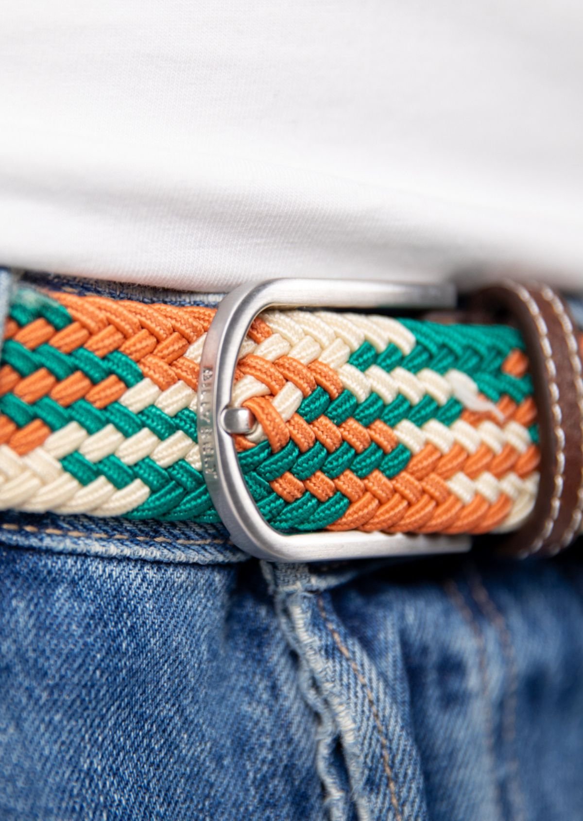 Ceinture tressée élastique multicolore BILLYBELT Multicolore