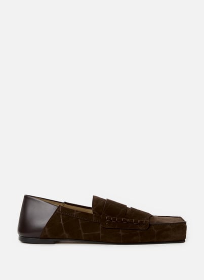 Les Mocassins Carré en croûte de cuir embossée croco JACQUEMUS Les Mocassins Carré en croûte de cuir embossée croco JACQUEMUS