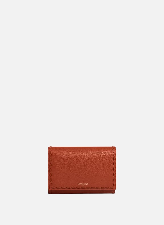 Portefeuille emilie en cuir grainé et lisse Marron by LE TANNEUR LE TANNEUR Portefeuille emilie en cuir grainé et lisse Marron