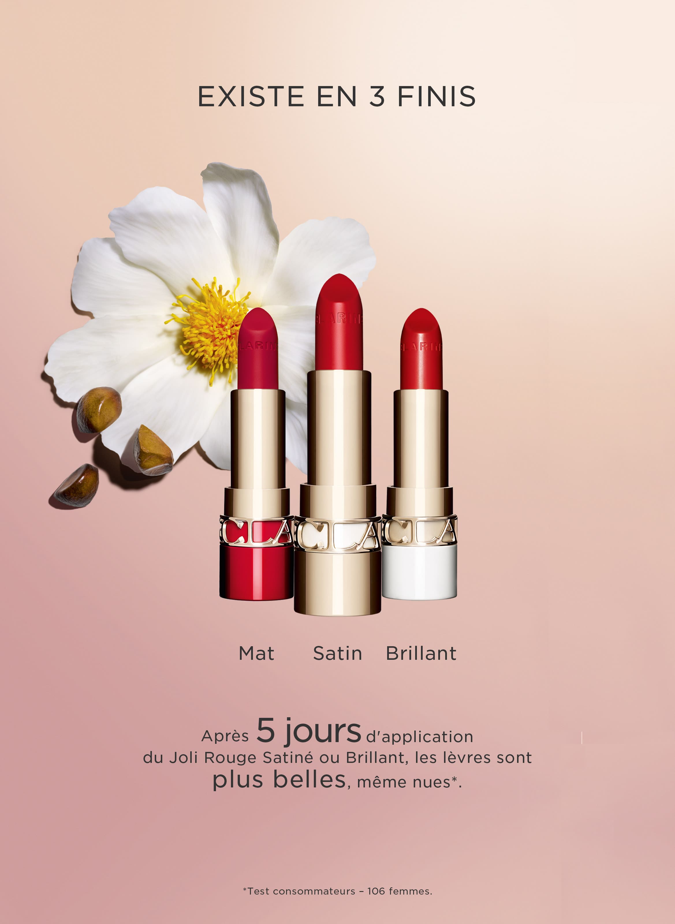 Refillable Joli Rouge - Satin finish lipstick CLARINS 787 camellia nude