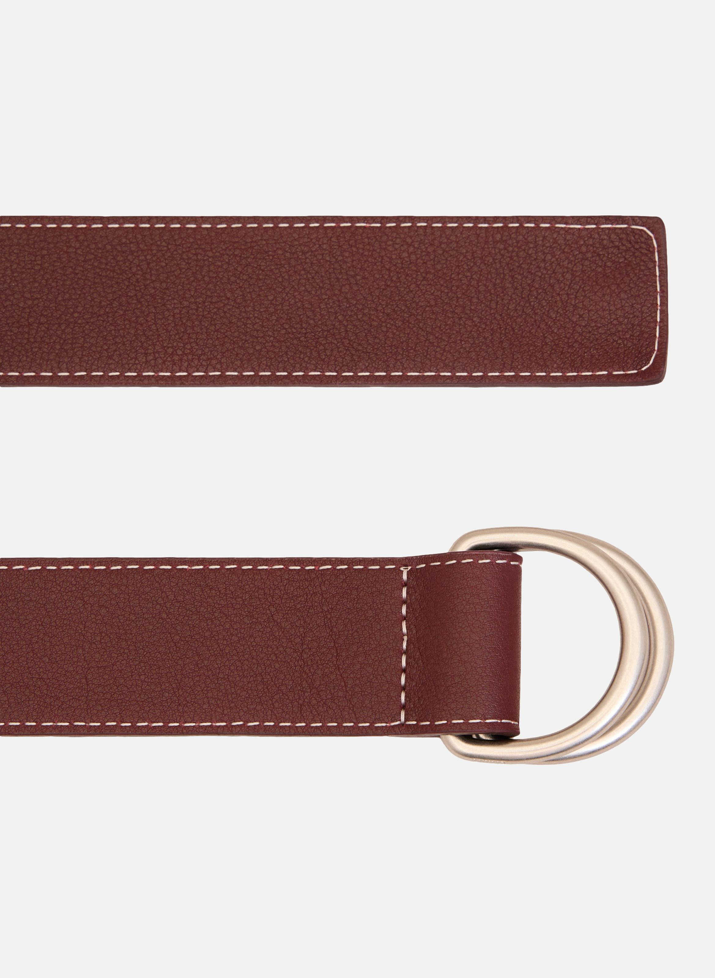 Ceinture boucle double 35mm en cuir souple unisexe AMI PARIS Rouge