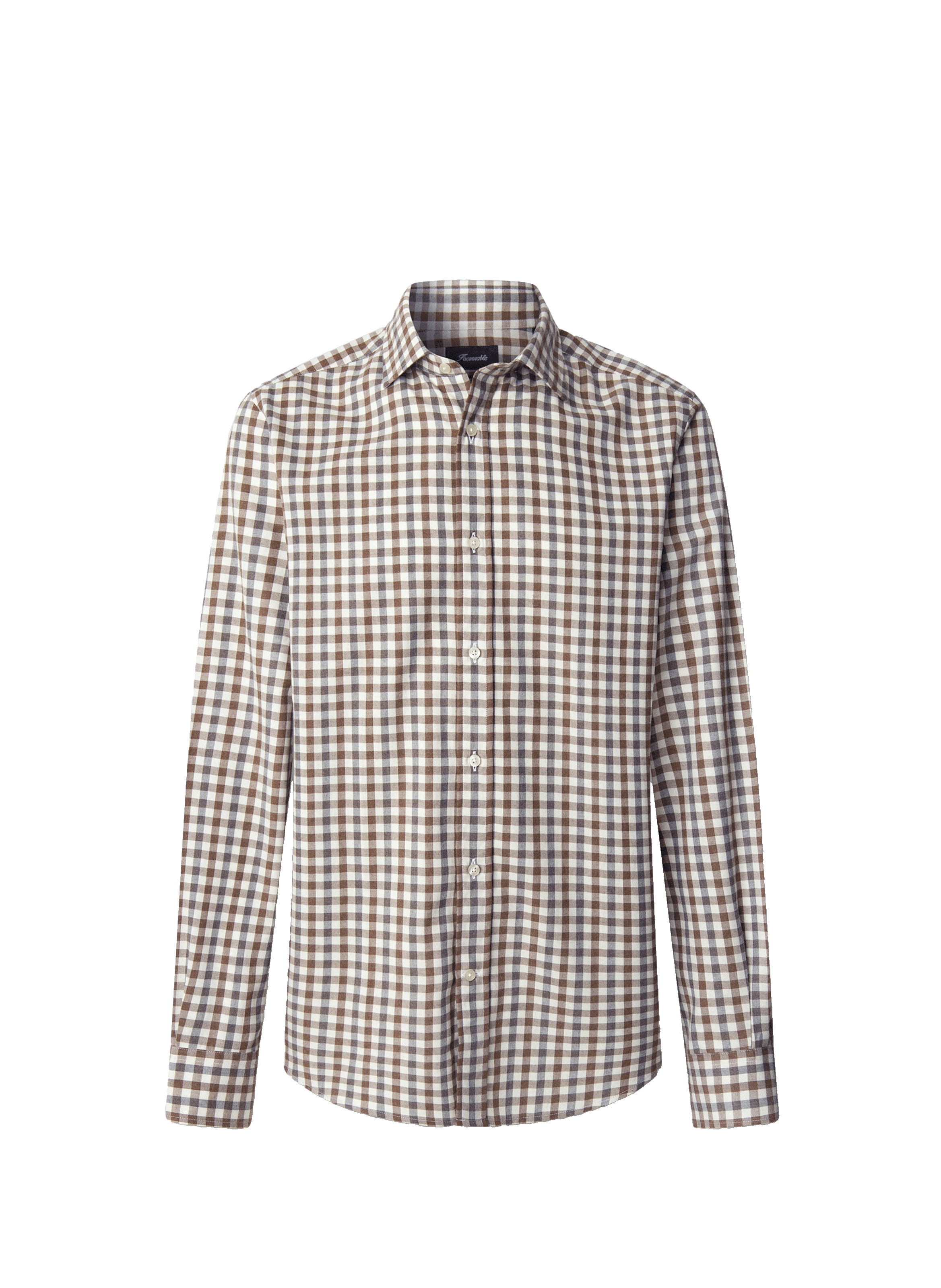 Check cotton Shirt FACONNABLE Brown