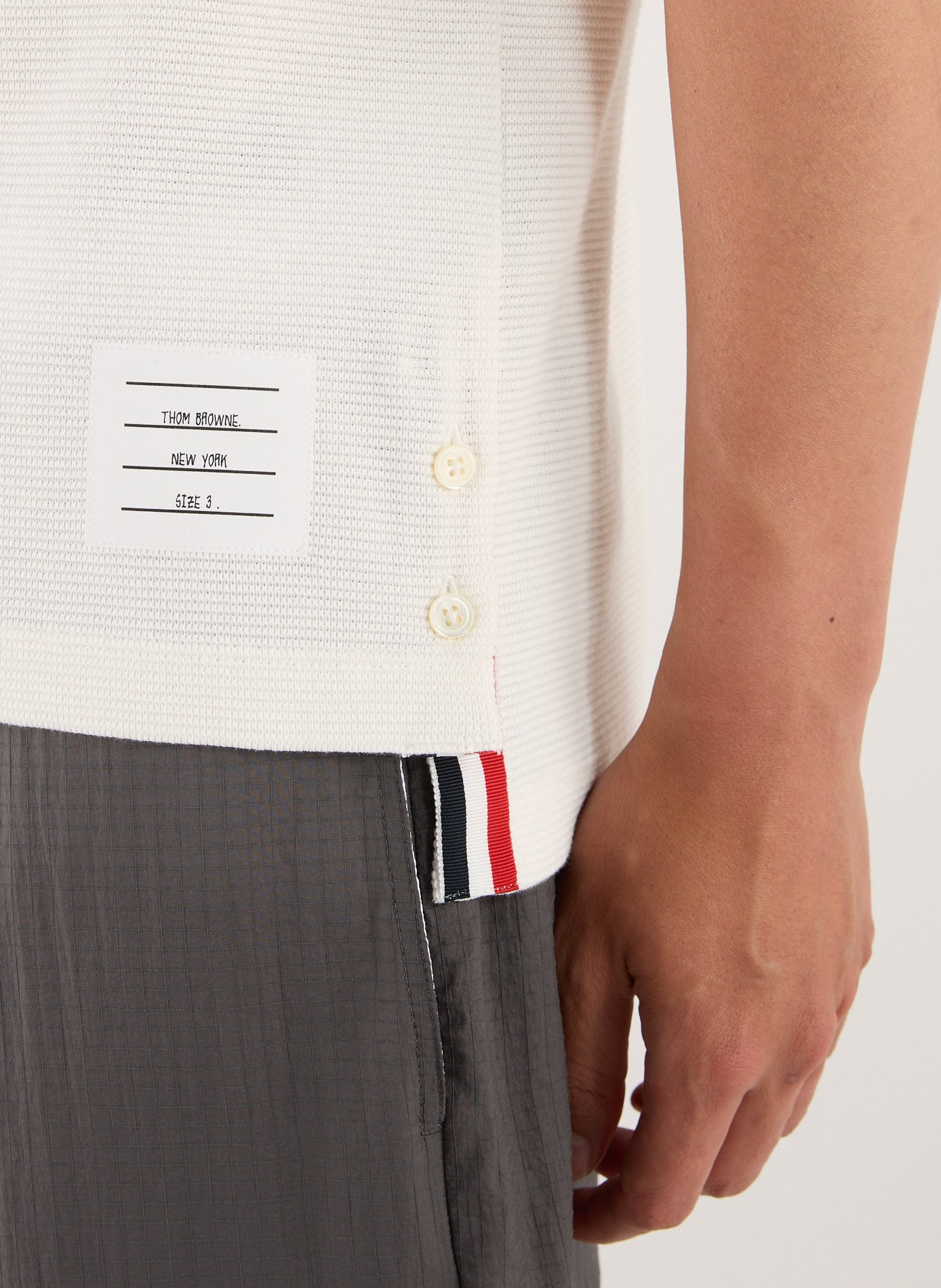  Cotton polo shirt  THOM BROWNE White