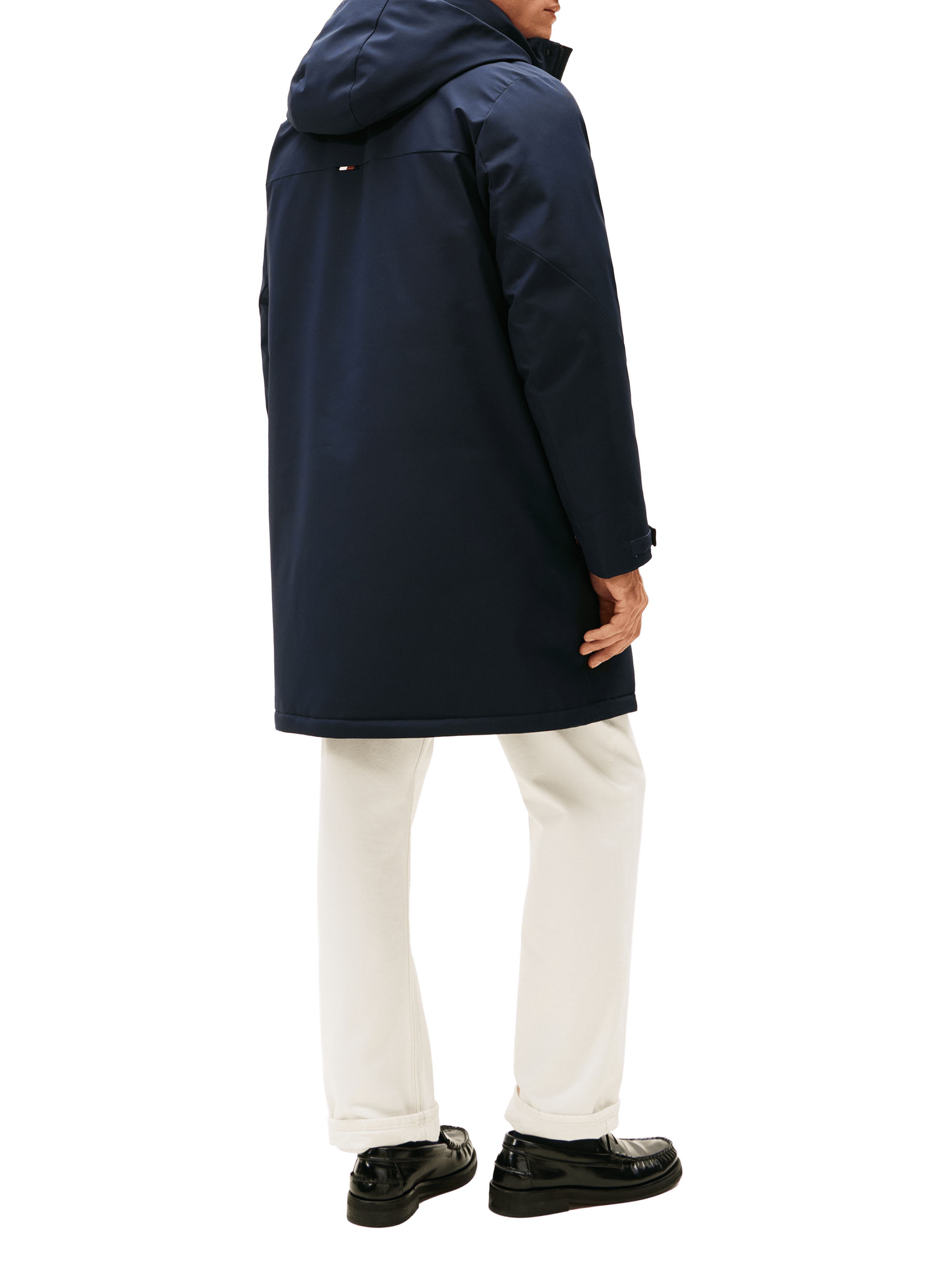 Straight hooded parka TOMMY HILFIGER Blue